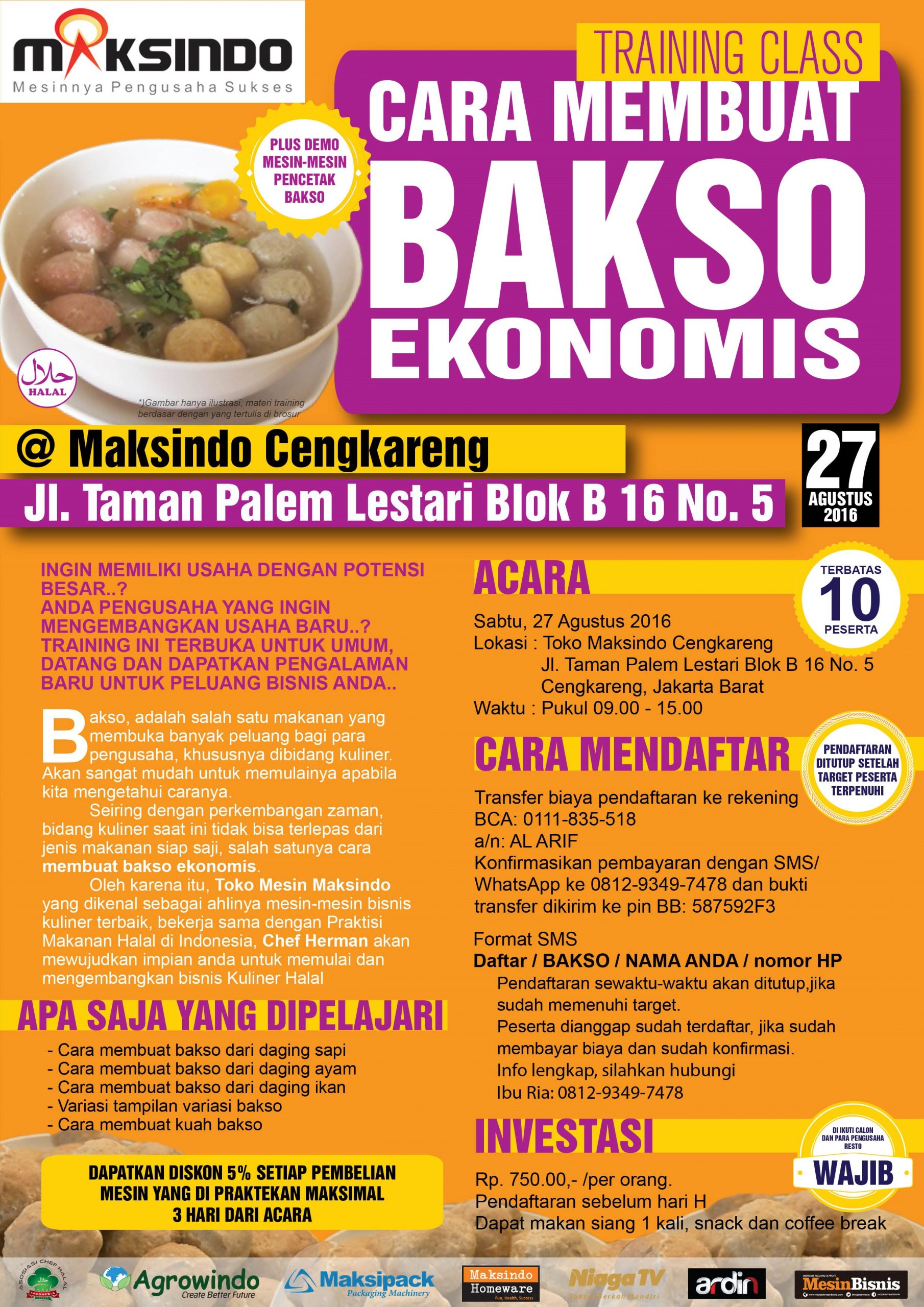 Training Usaha Bakso di Cengkareng 27 Agustus 2016