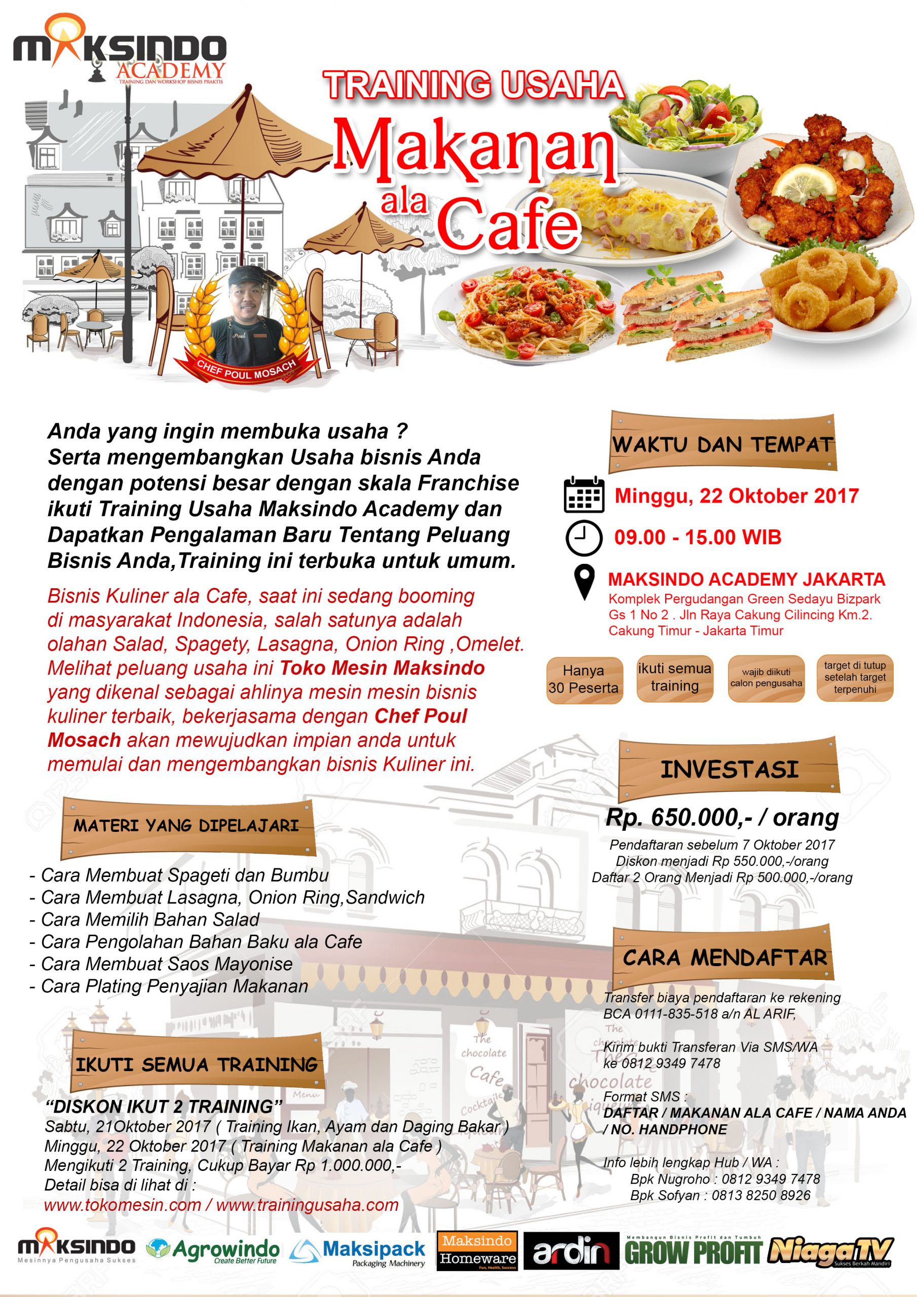 Training Usaha Makanan Ala Cafe, 22 Oktober 2017