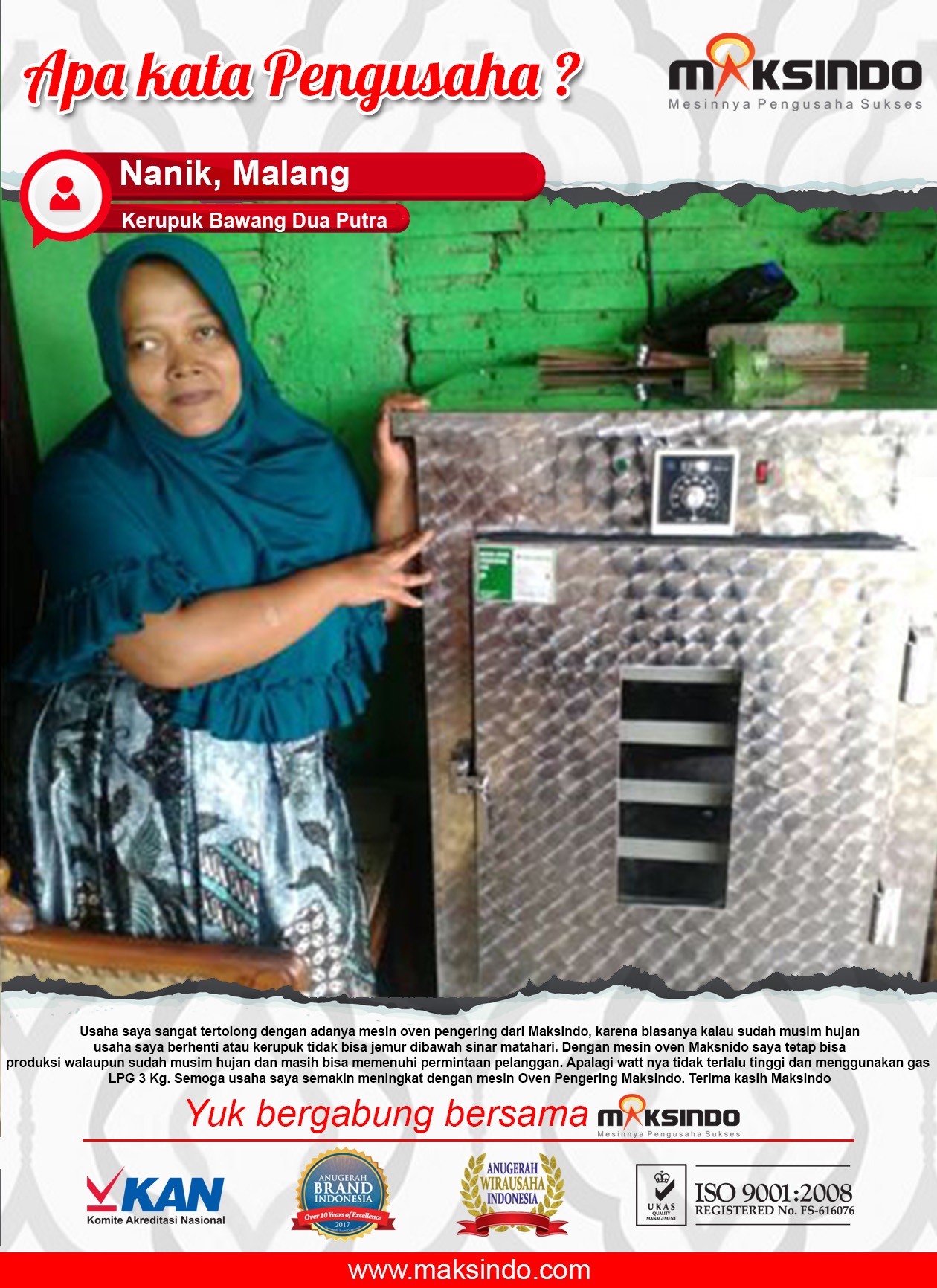 Kerupuk Bawang Dua Putra: Mesin Oven Pengering Membantu Usaha