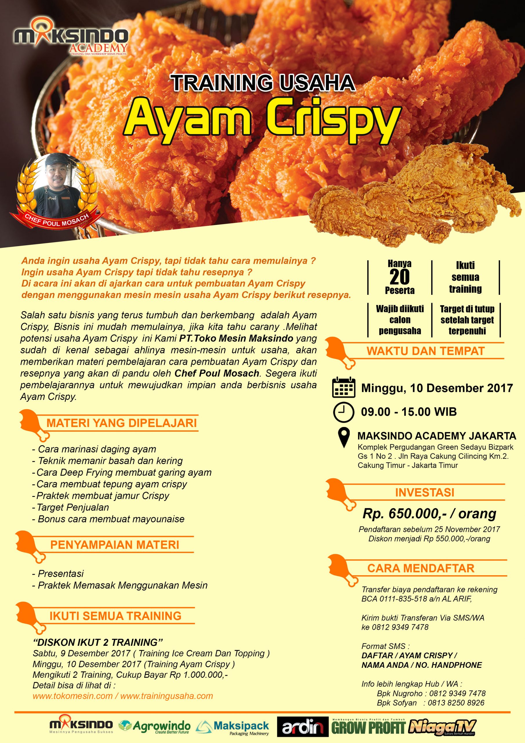 Training Usaha Ayam Crispy, 10 Desember 2017