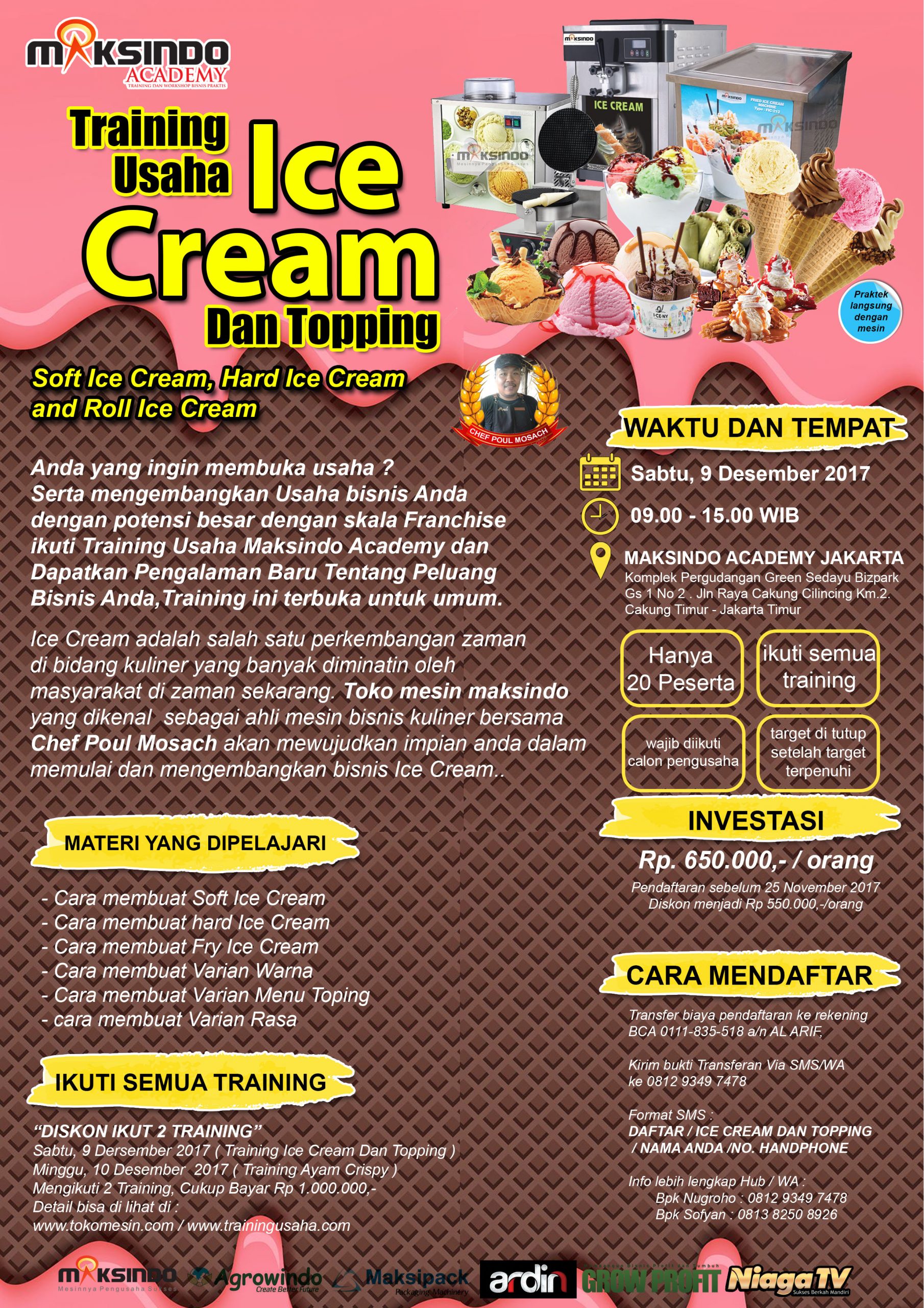 Training Usaha Ice Cream dan Topping, 09 Desember 2017