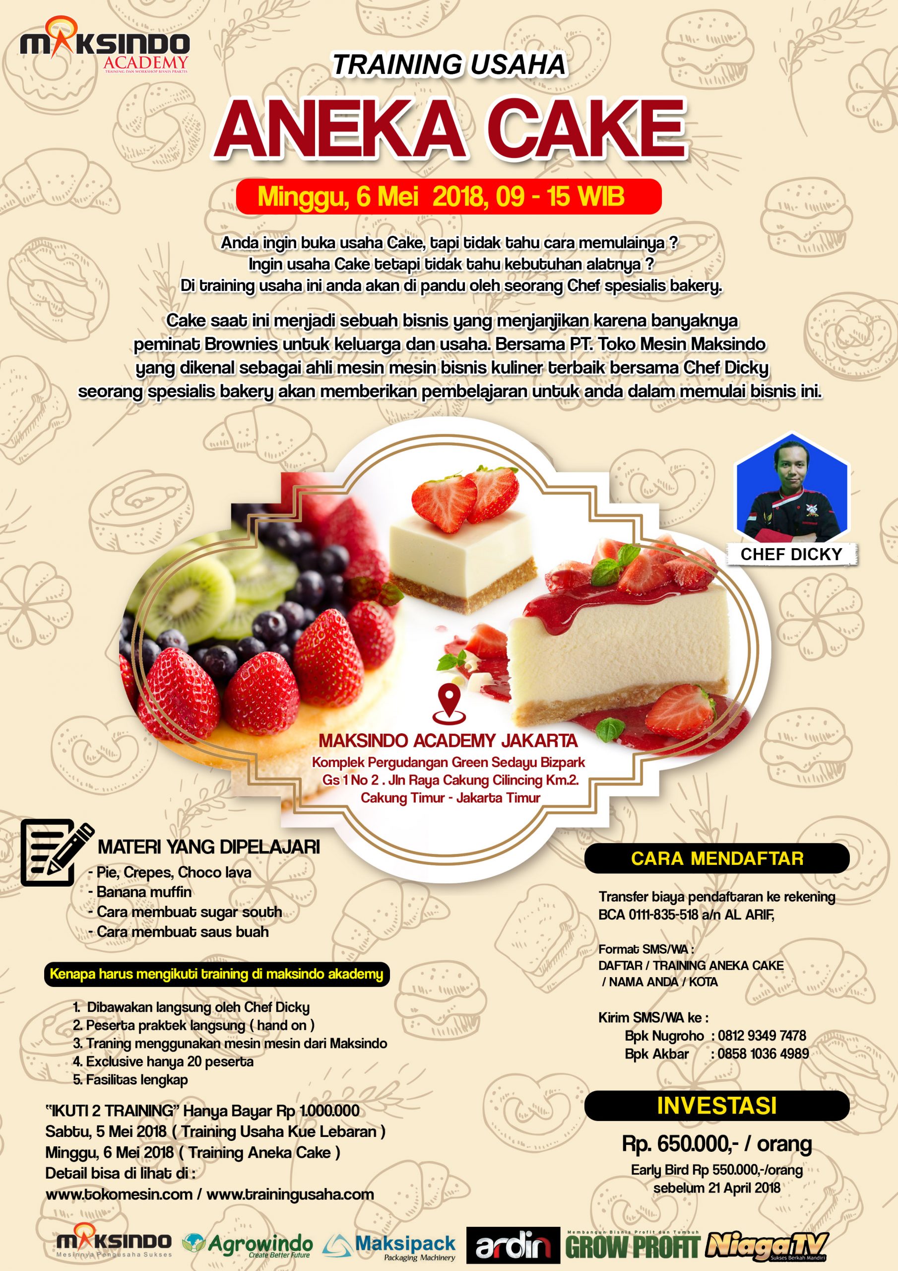 Training Usaha Aneka Cake, Minggu 6 Mei 2018