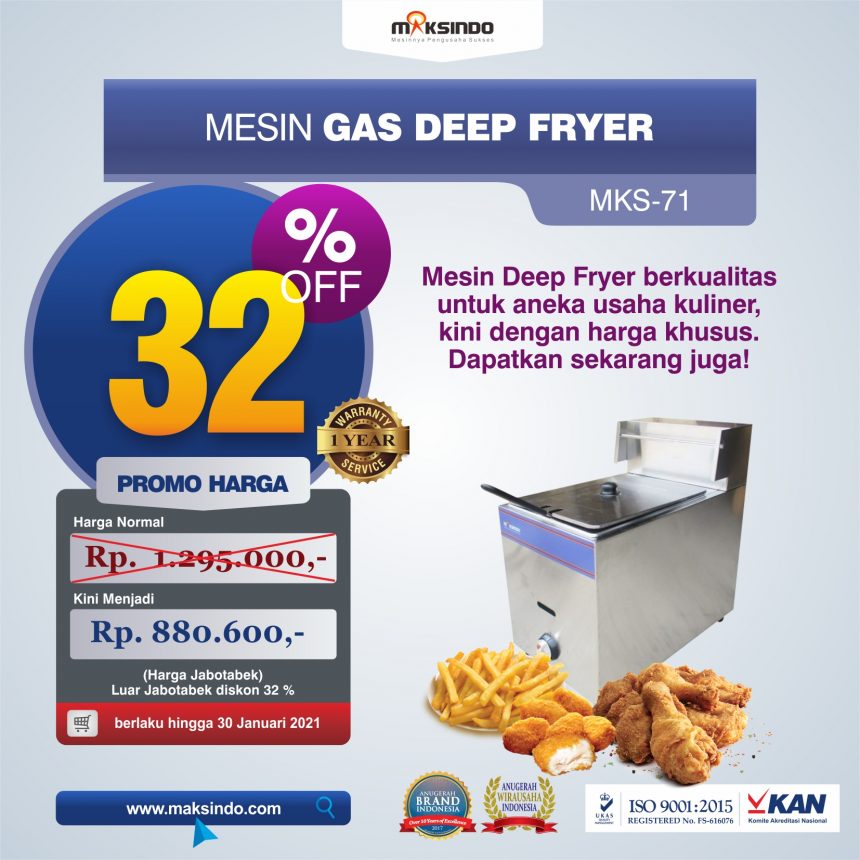 Jual Mesin Gas Deep Fryer MKS-71 di Bali