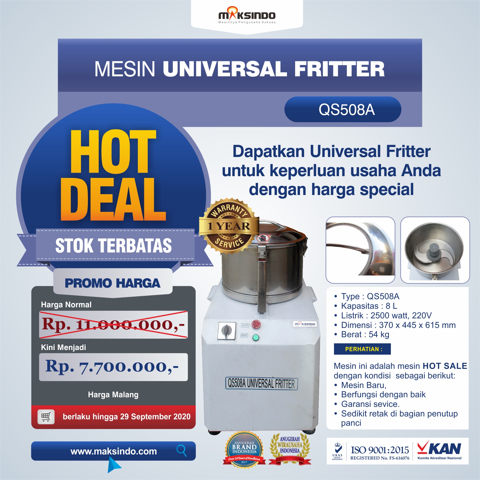 Jual Mesin Universal Fritter QS508A di Bali