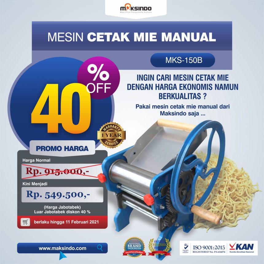 Jual Cetak Mie Manual Untuk Usaha (MKS-150B) di Bali