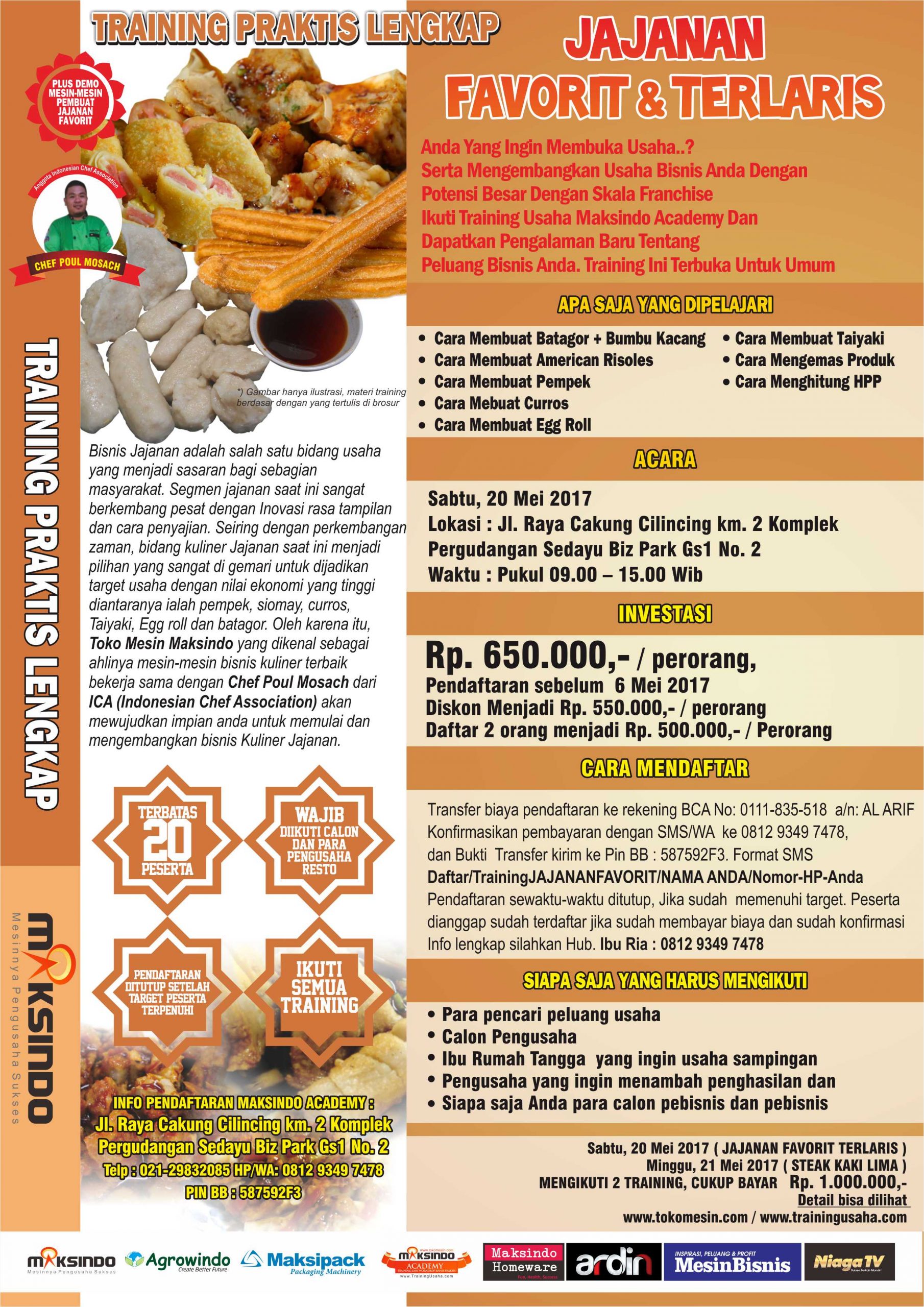 Training Usaha Jajanan Favorit dan Terlaris , 20 Mei 2017