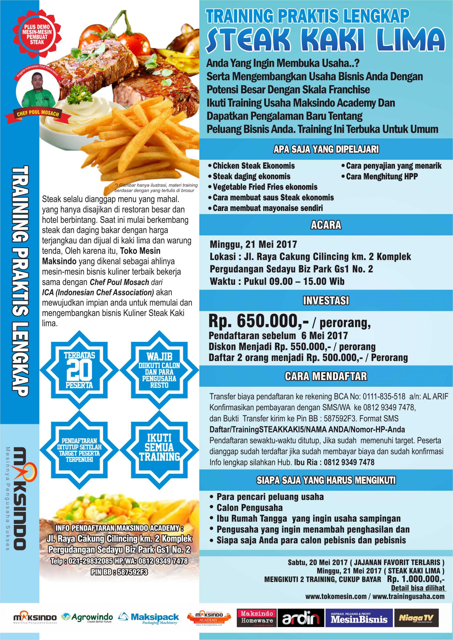 Training Usaha Steak Kaki Lima , 21 Mei 2017