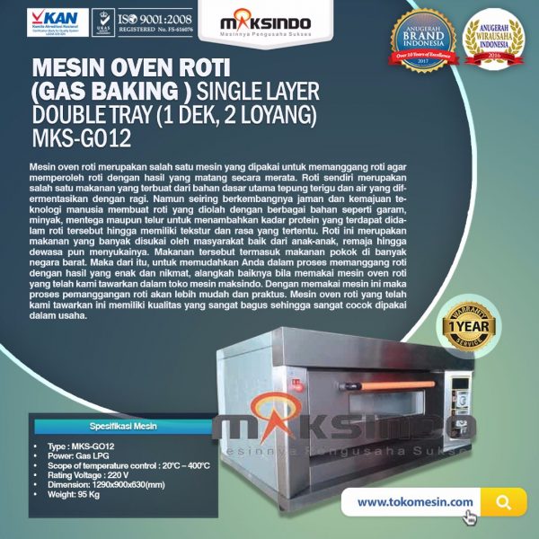 Jual Mesin Oven Gas 2 Loyang (MKS-GO12) di Bali