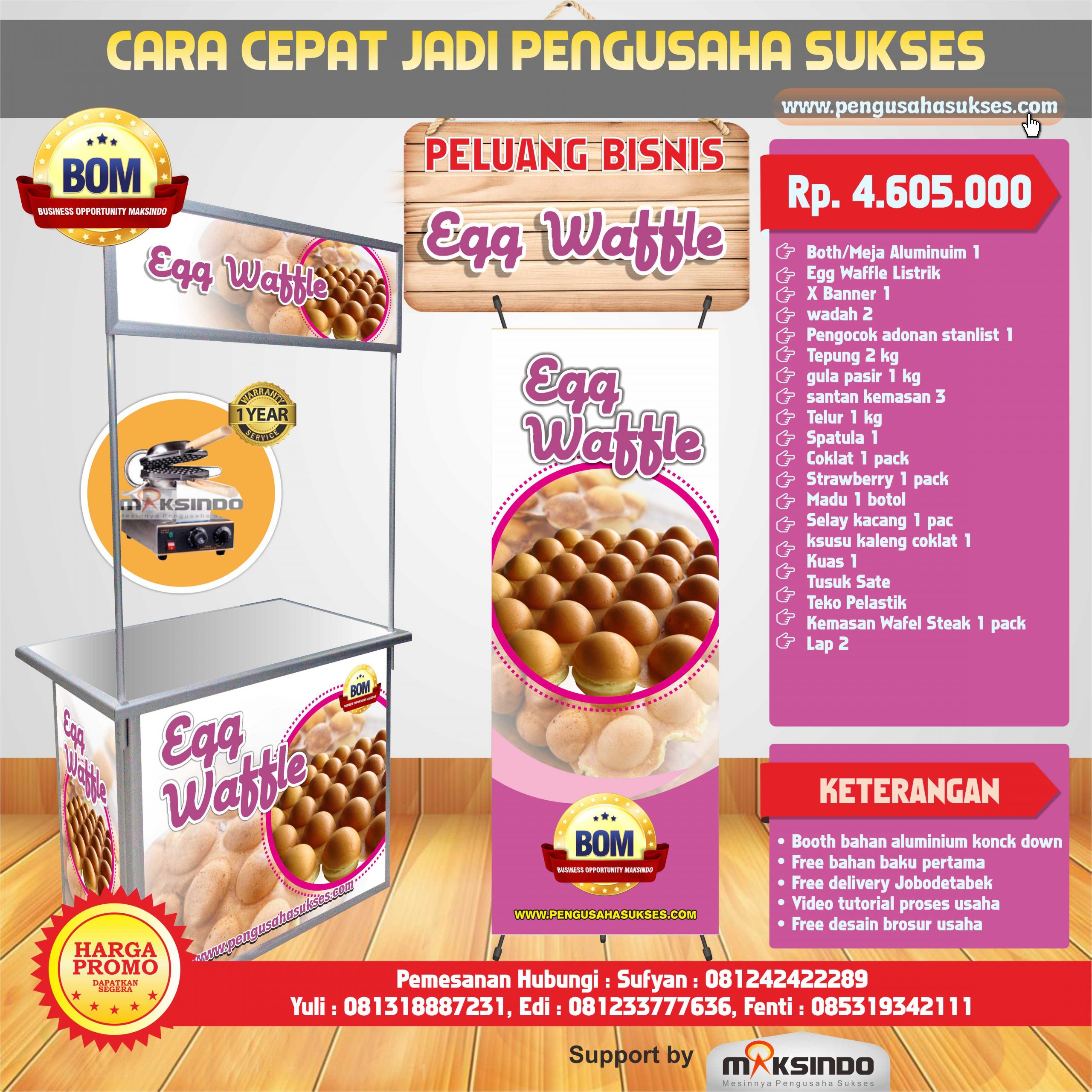 Paket Usaha Egg Waffle Listrik Program BOM