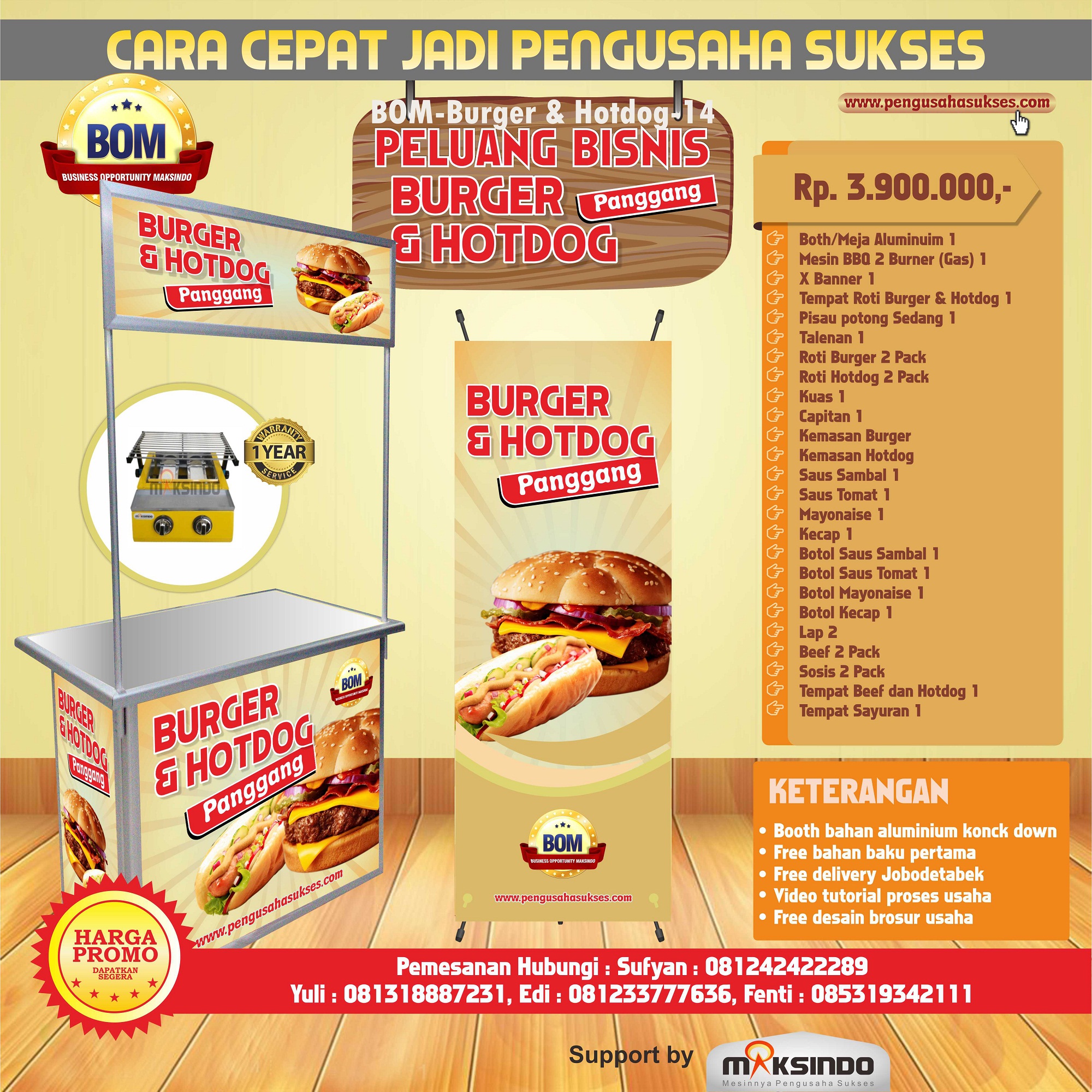 Paket Usaha Burger dan Hotdog Progam BOM