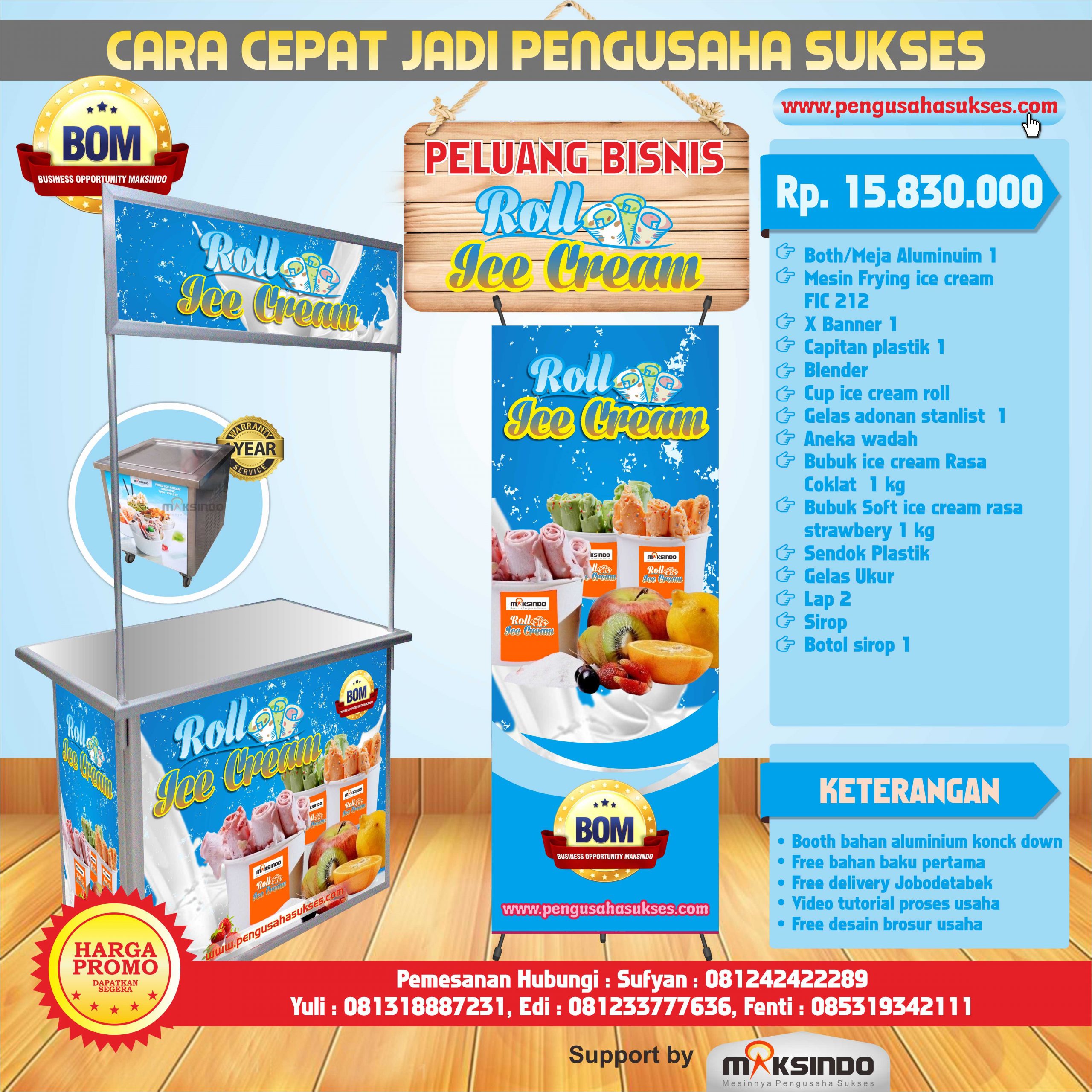 Paket Usaha Roll Ice Cream Progam BOM