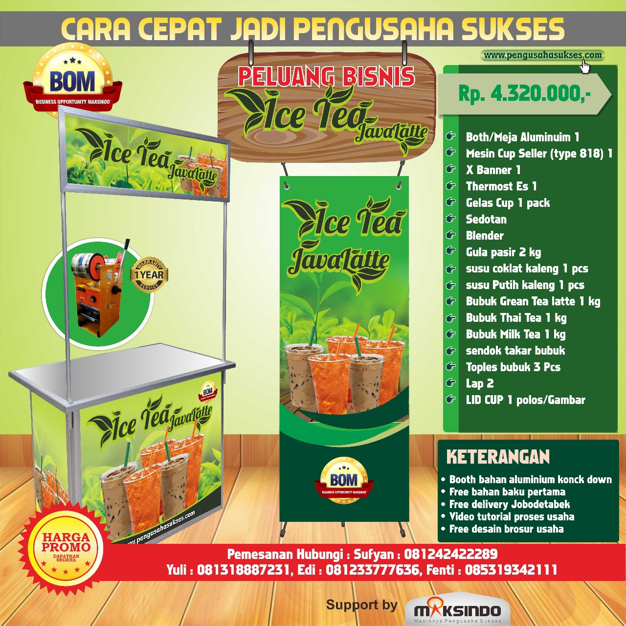 Paket Usaha Ice Tea Java Latte Program BOM