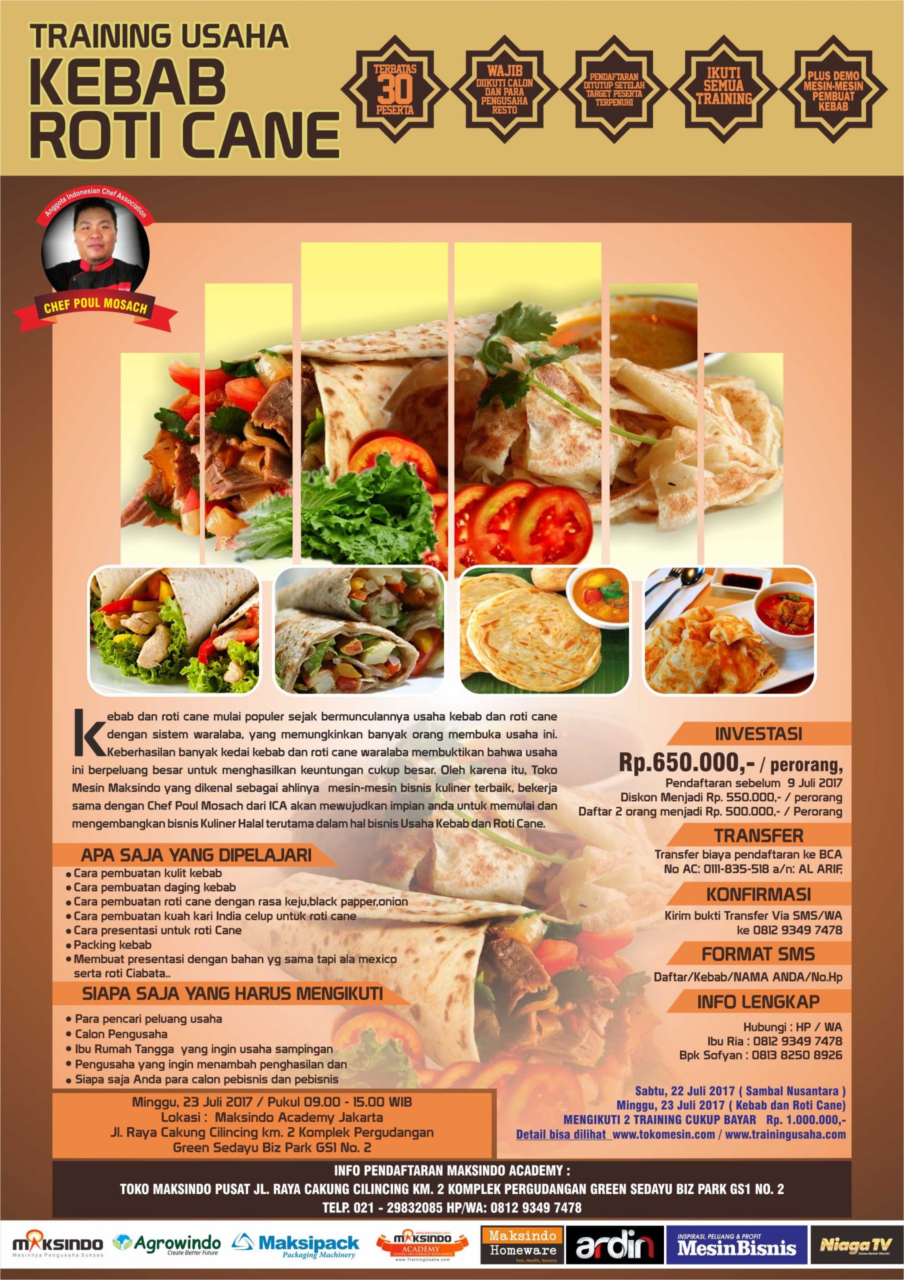 Training Kebab dan Roti Cane, 23 Juli 2017