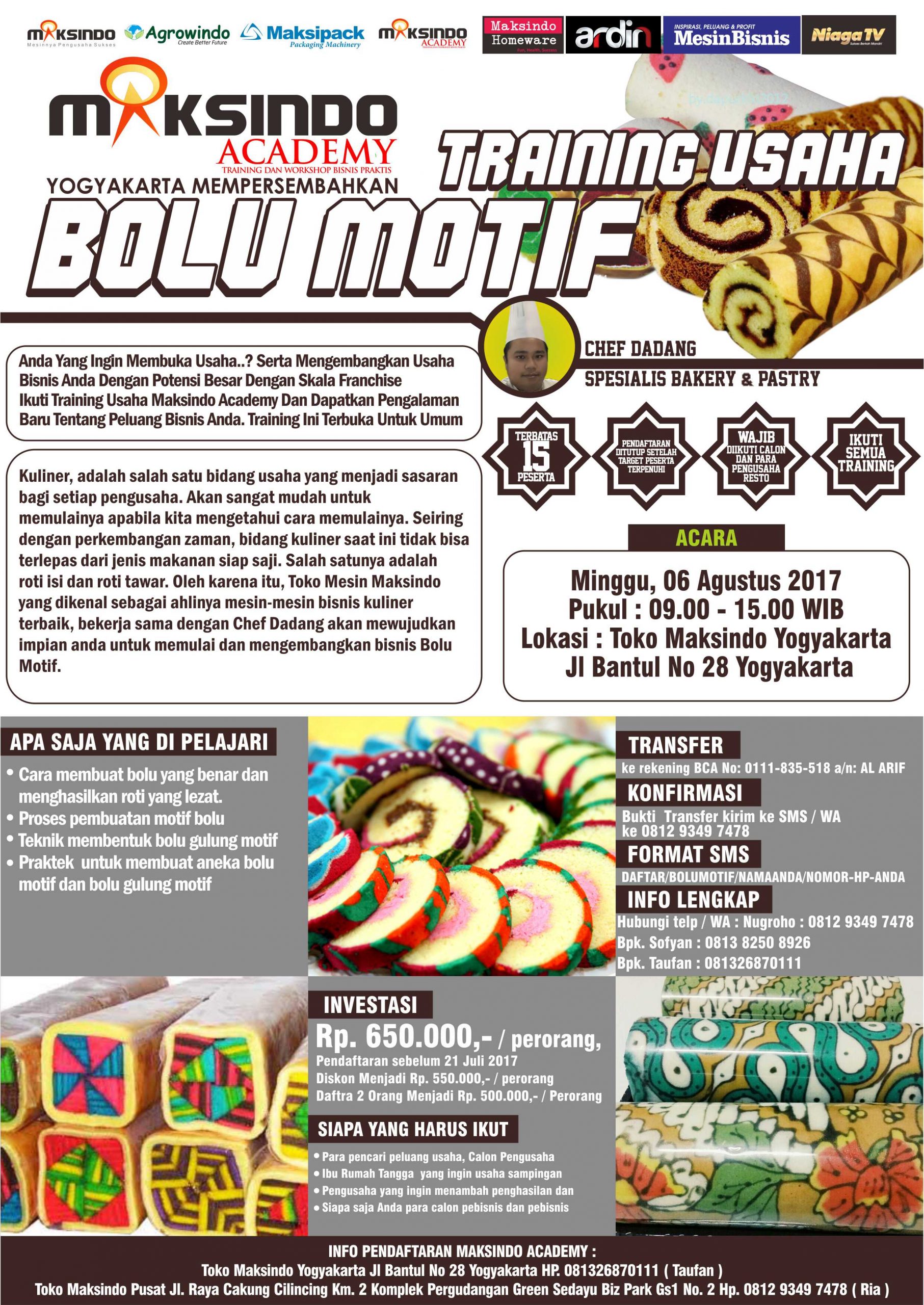 Training Usaha Bolu Motif, 6 Agustus 2017