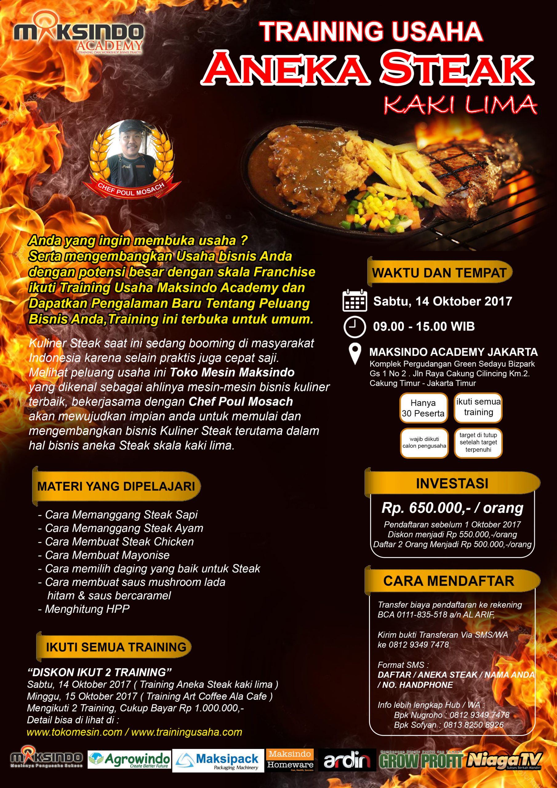 Training Usaha Aneka Steak Kaki Lima, 14 Oktober 2017