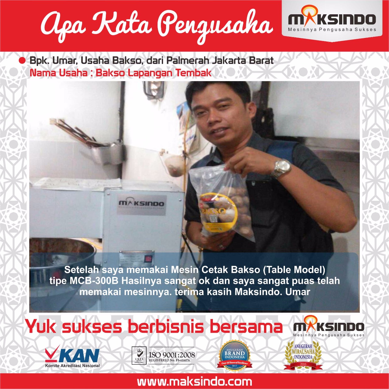 Bakso Lalapan Tembak : Hasil Produksi Bakso Puas Dengan Mesin Cetak Bakso Maksindo