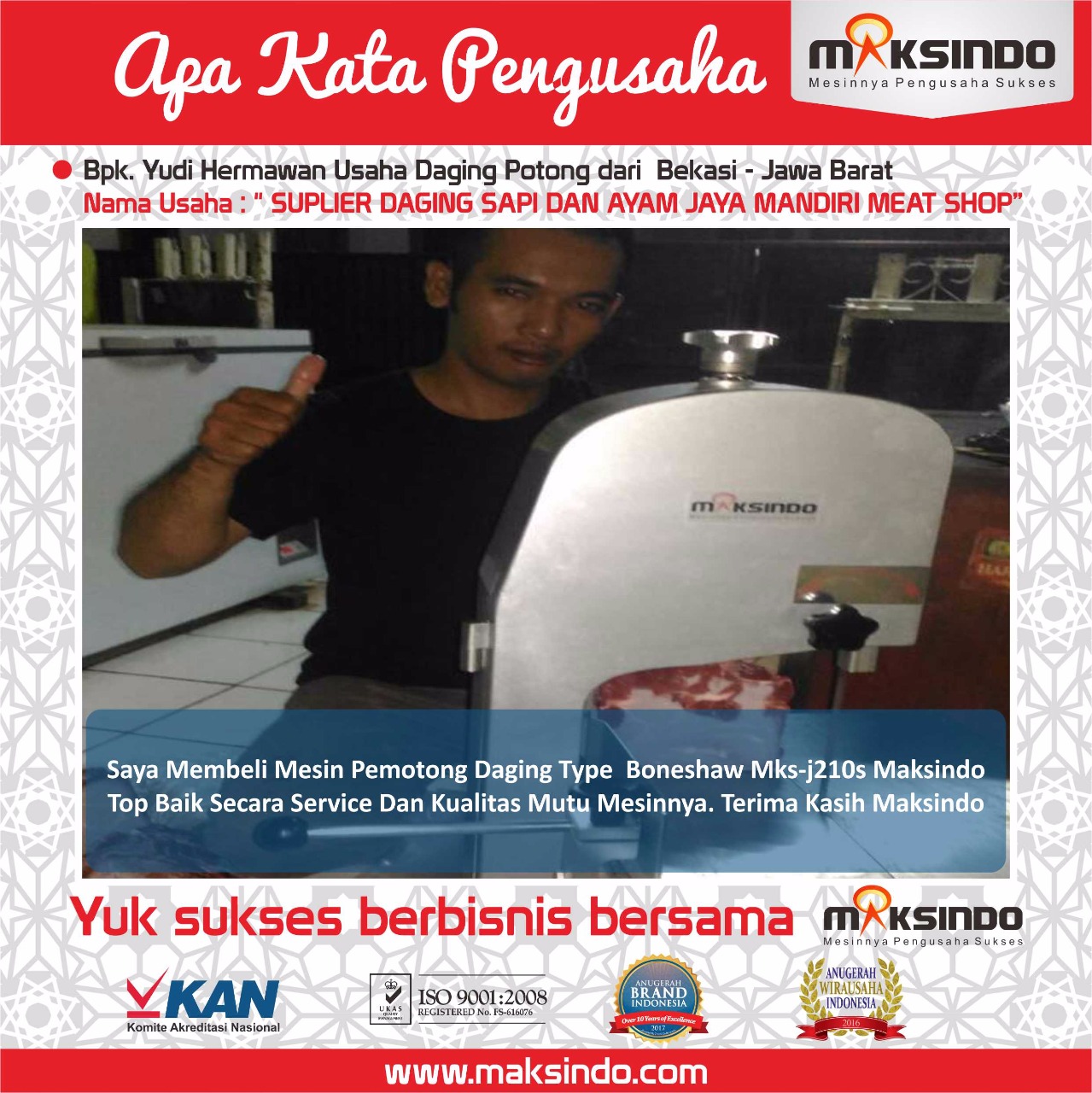 Supliyer Daging Sapi dan Ayam: Mesin Pemotong Daging Maksindo “TOP”