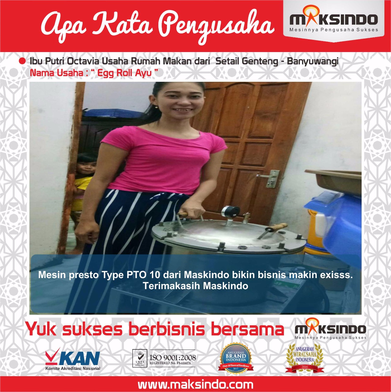 Egg Roll Ayu : Usaha Saya Makin Eksis dengan Presto Maksindo