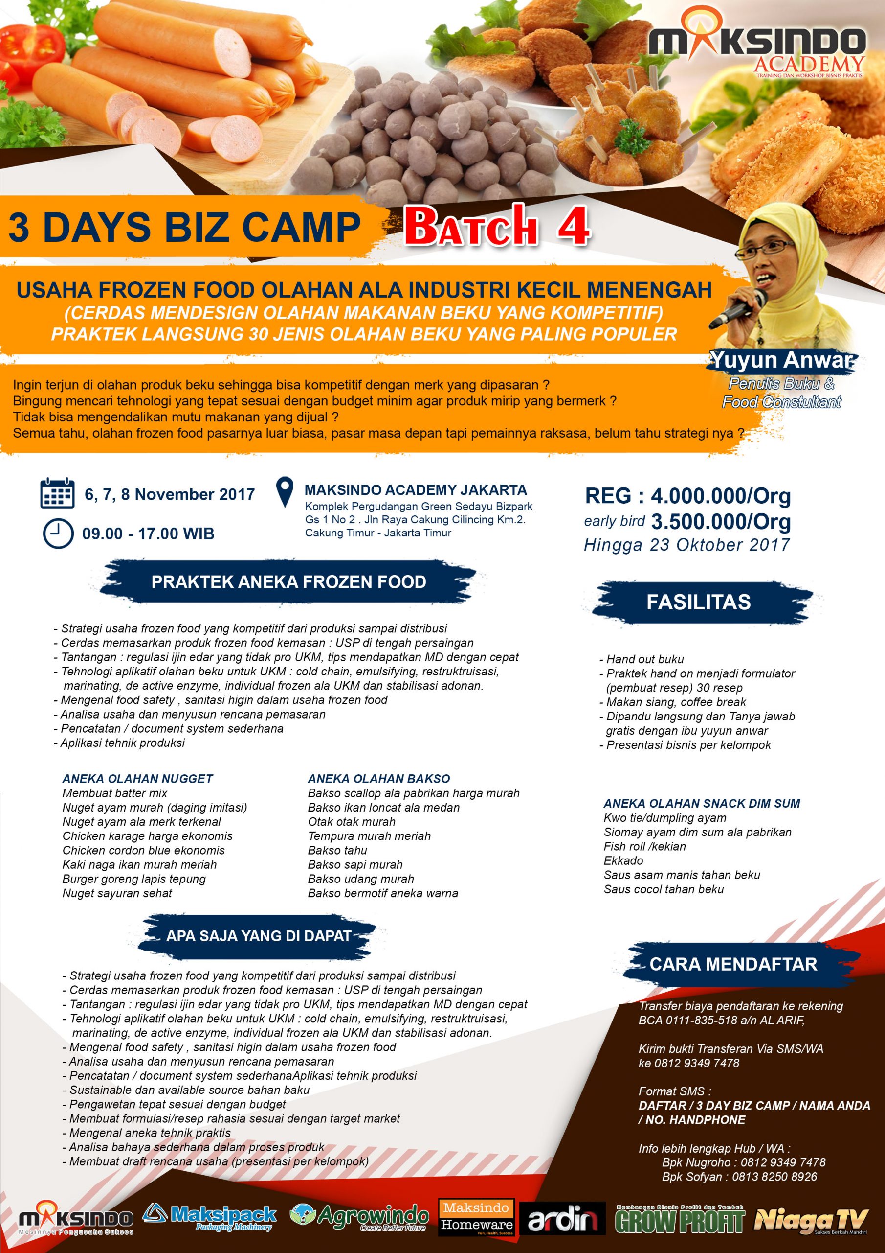 Training Usaha Frozeen Food, 6-8 November 2017