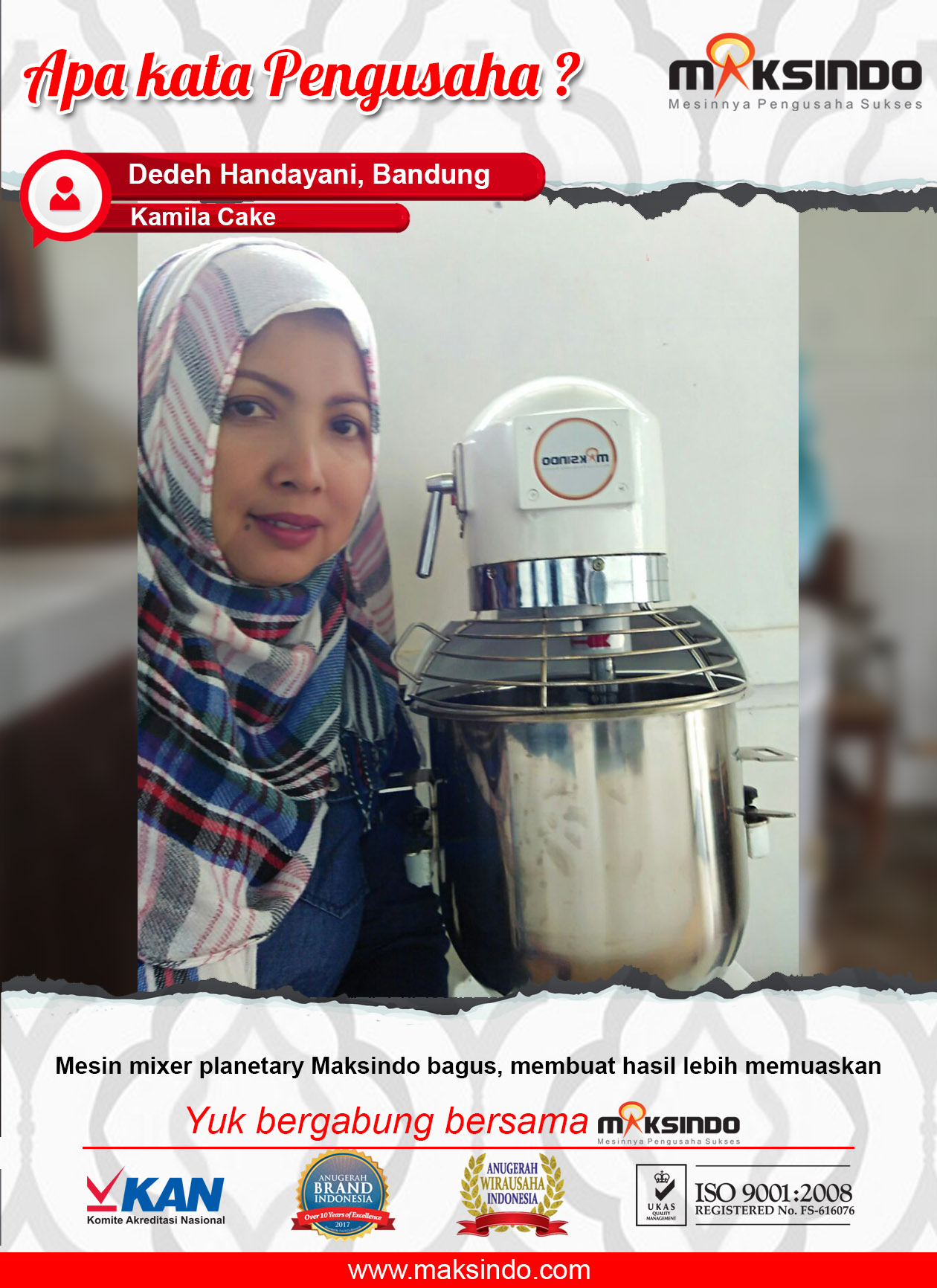 Camila Cake : Dengan MIxer Planetary Maksindo Usaha Saya Semakin Menguntungkan