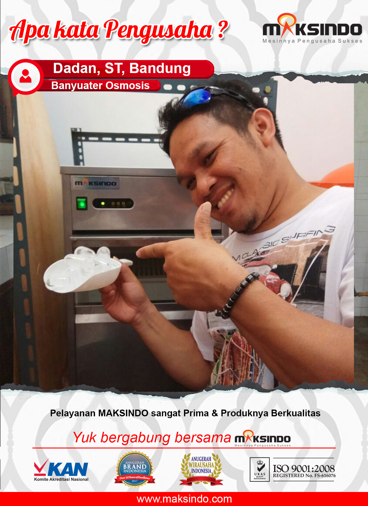 Banyuater Osmosis : Mesin Ice Tube Maksindo Sangat Berkualitas dengan Hasilnya