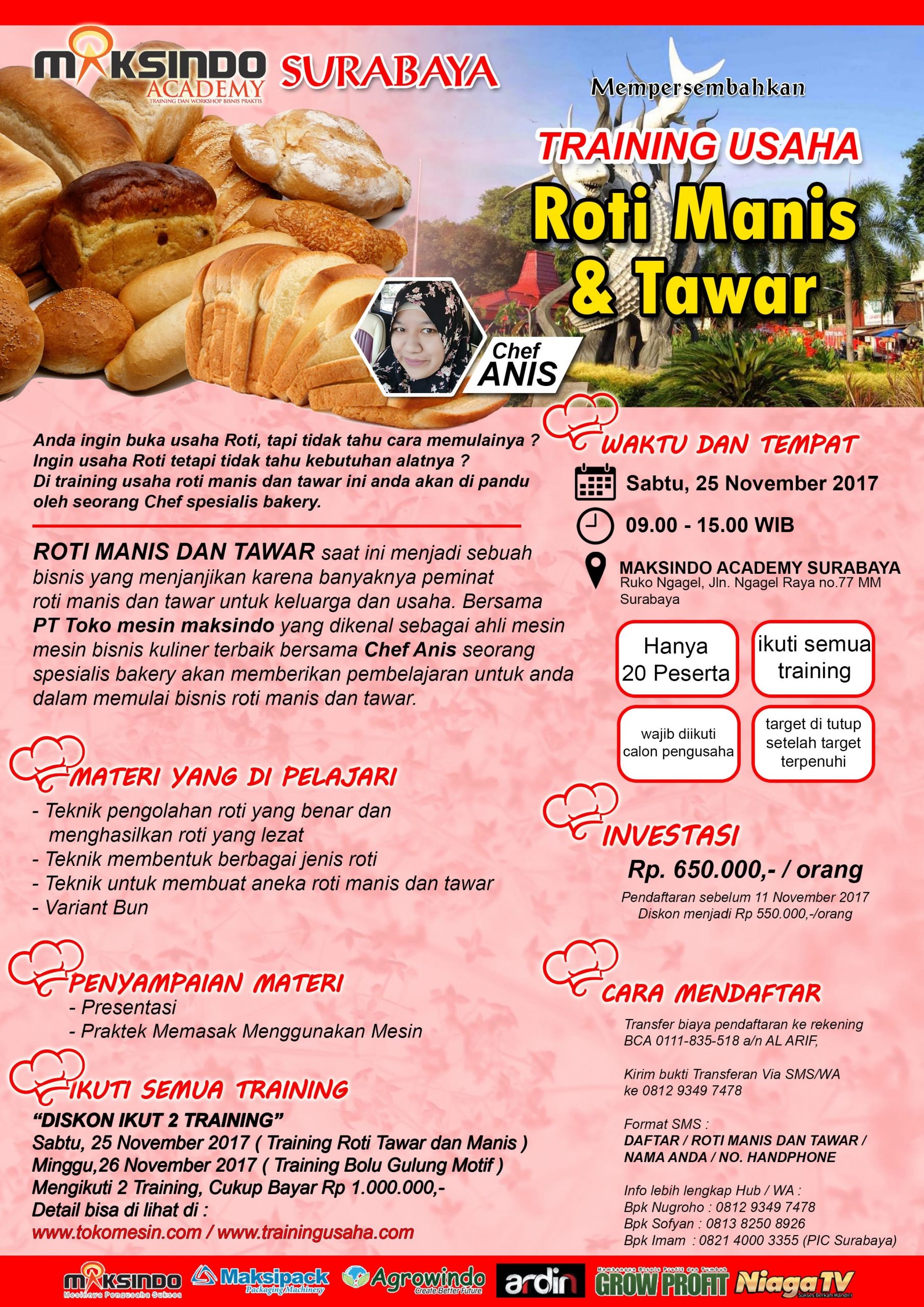 Training Usaha Roti Manis dan Tawar, 25 November 2017