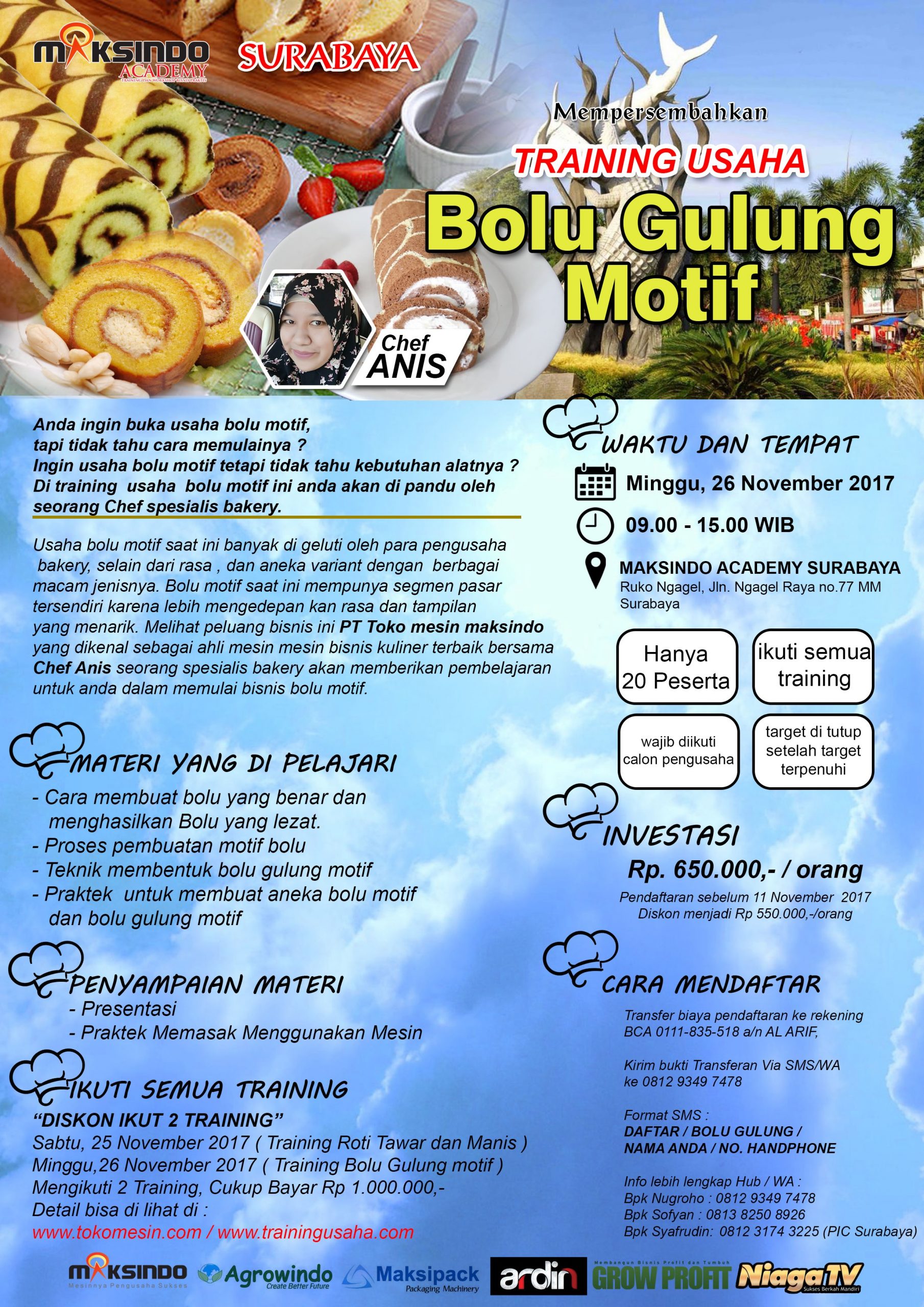 Training Usaha Bolu Gulung Motif, 26 November 2017