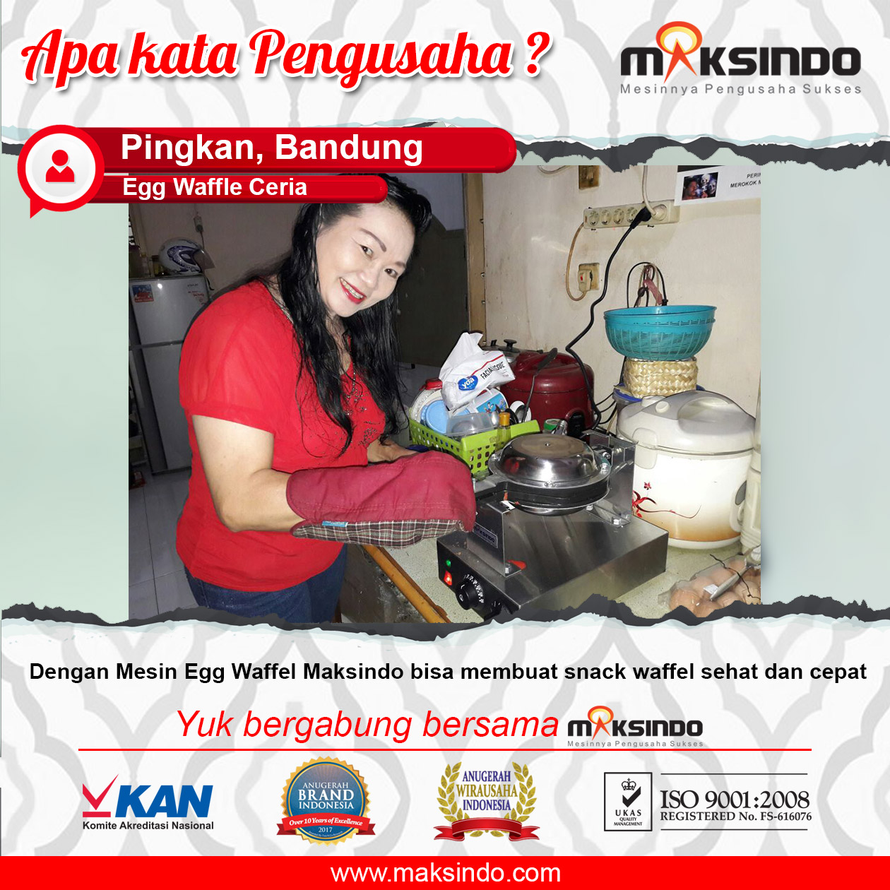 Egg Waffle Ceria : Membuat Egg Waffle Semakin Cepat Dengan Egg Waffle Mesin Maksindo