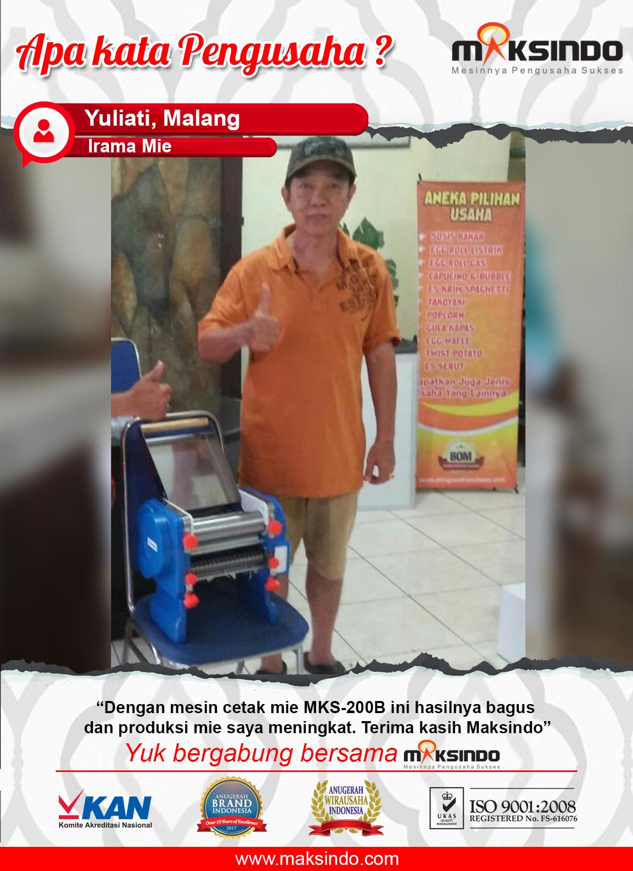 Irama Mie : Mesin Cetak Mie Hasilnya Bagus