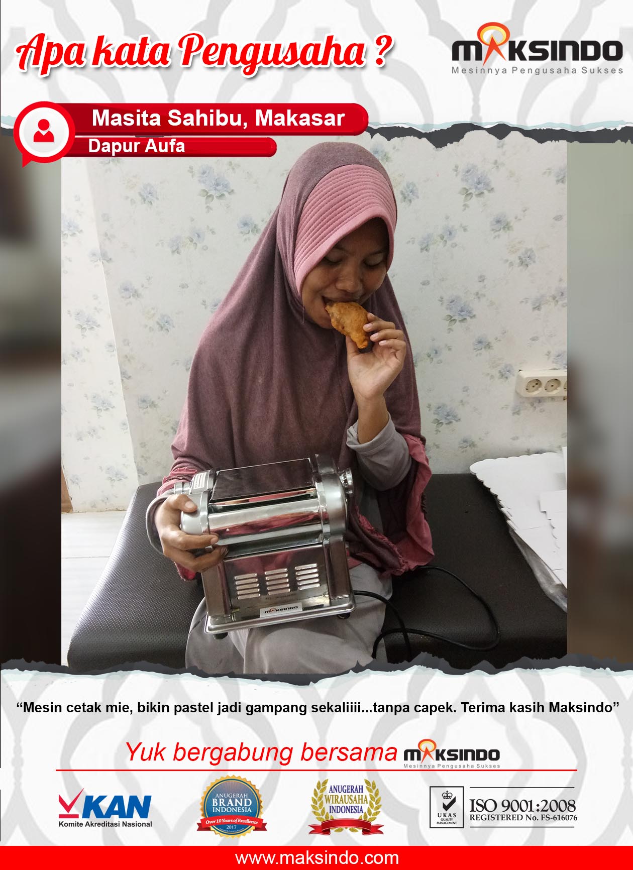 Dapur Aufa : Bikin Pastel Jadi Gampang Sekali dengan Cetak Mie Maksindo