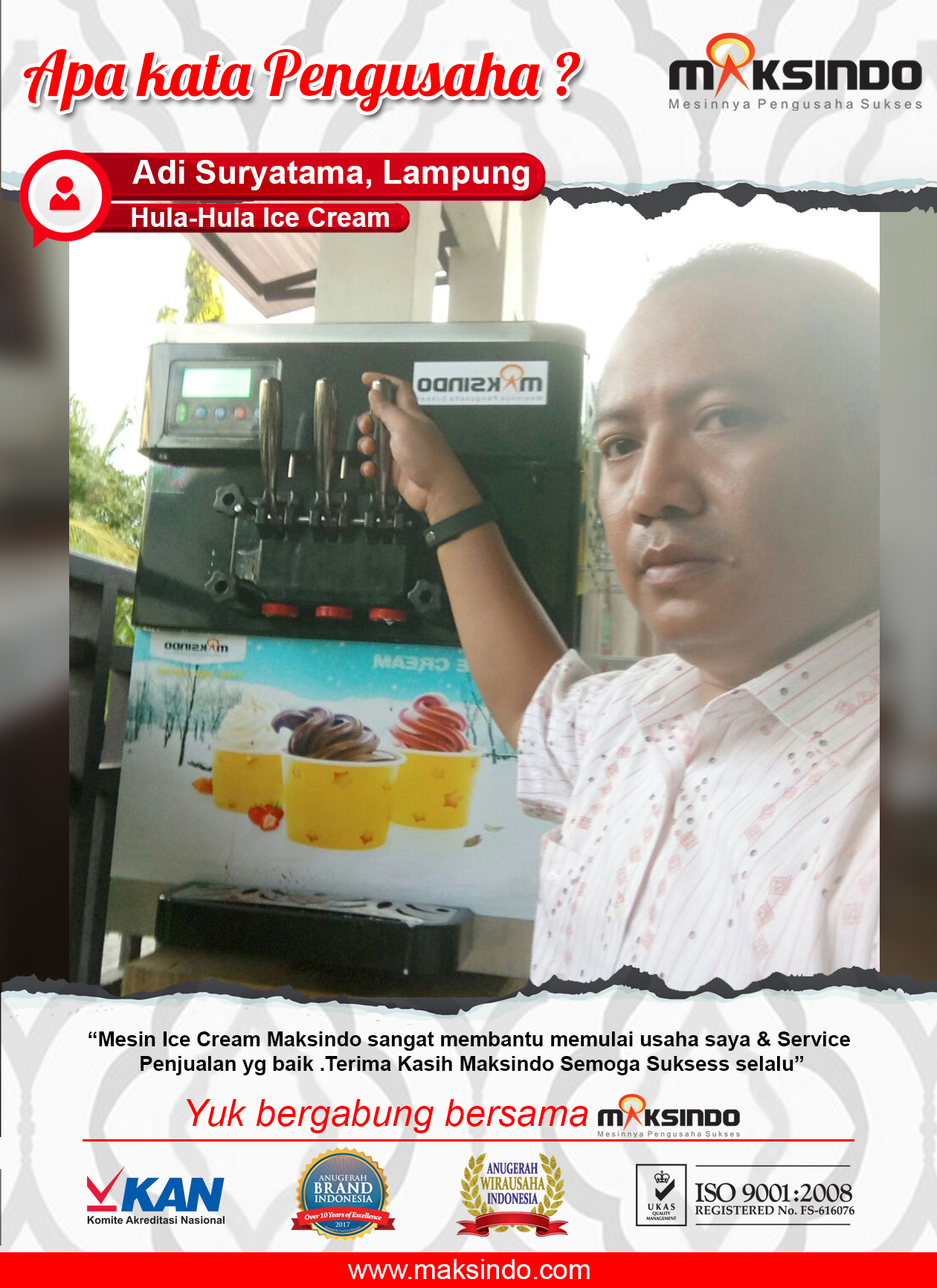 Hula-Hula Ice Cream : Mesin Ice Cream Maksindo Cocok Untuk Memulai Usaha