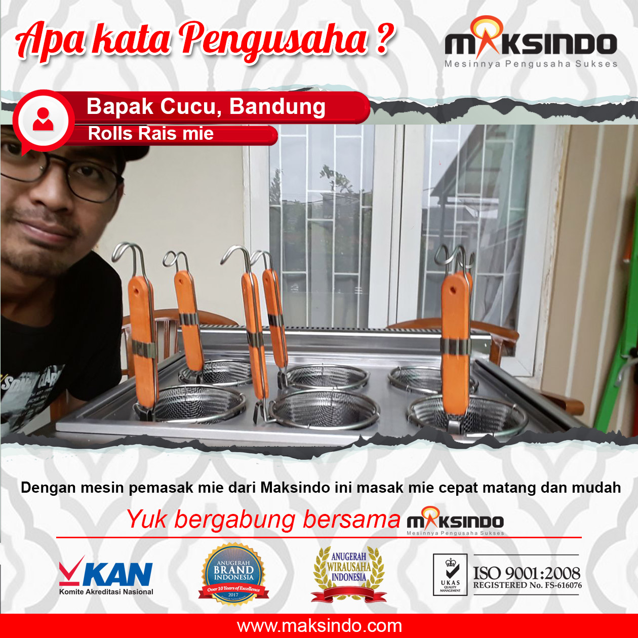 Rolls Rais Mie : Mesin Pemasak Mie dari Maksindo Membuat Memasak Mie Lebih Cepat