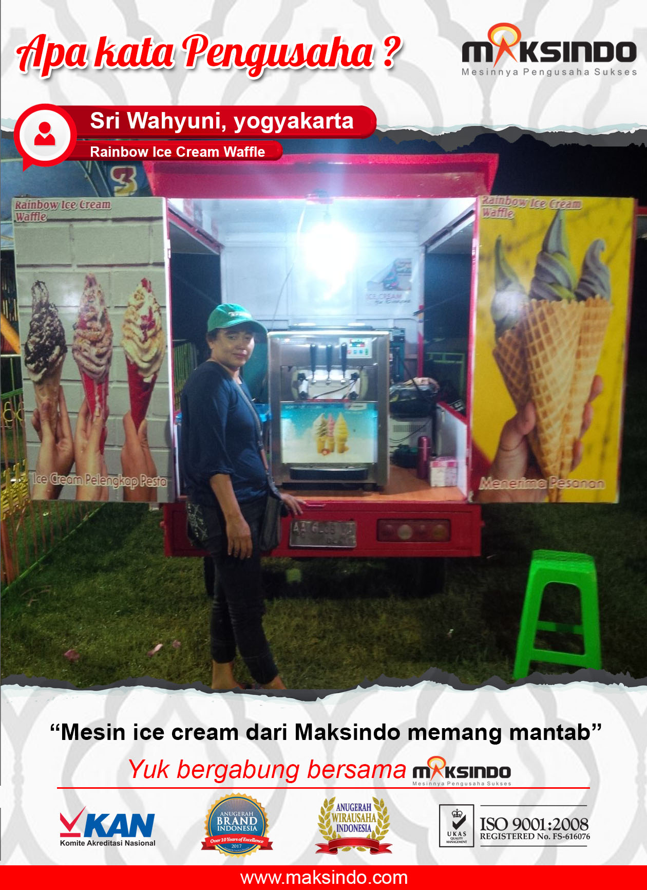 Rainbow Ice Cream Waffle : Mesin Ice Cream Maksindo Memang Mantap