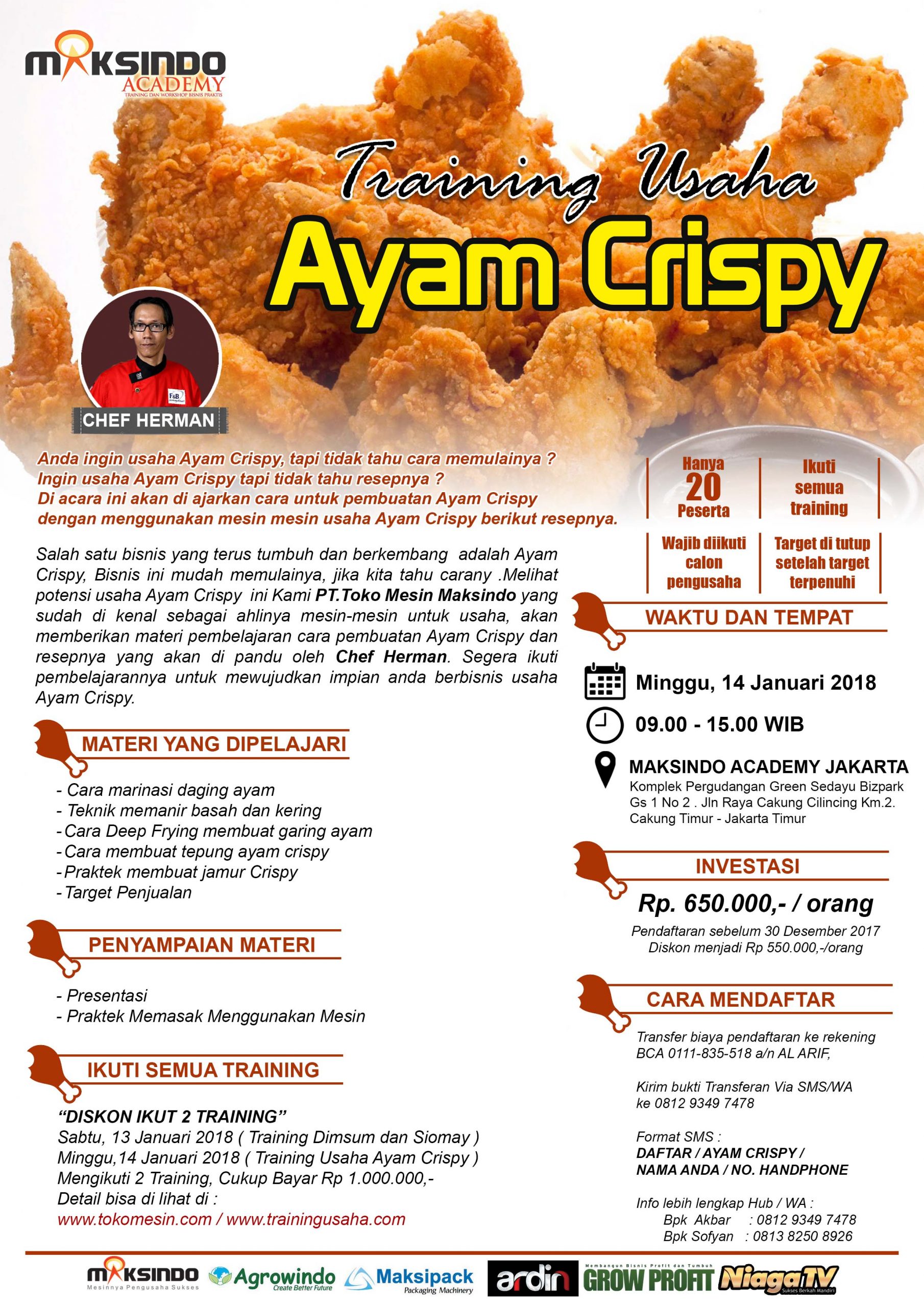 Training Usaha Ayam Krispy, 14 Januari 2018