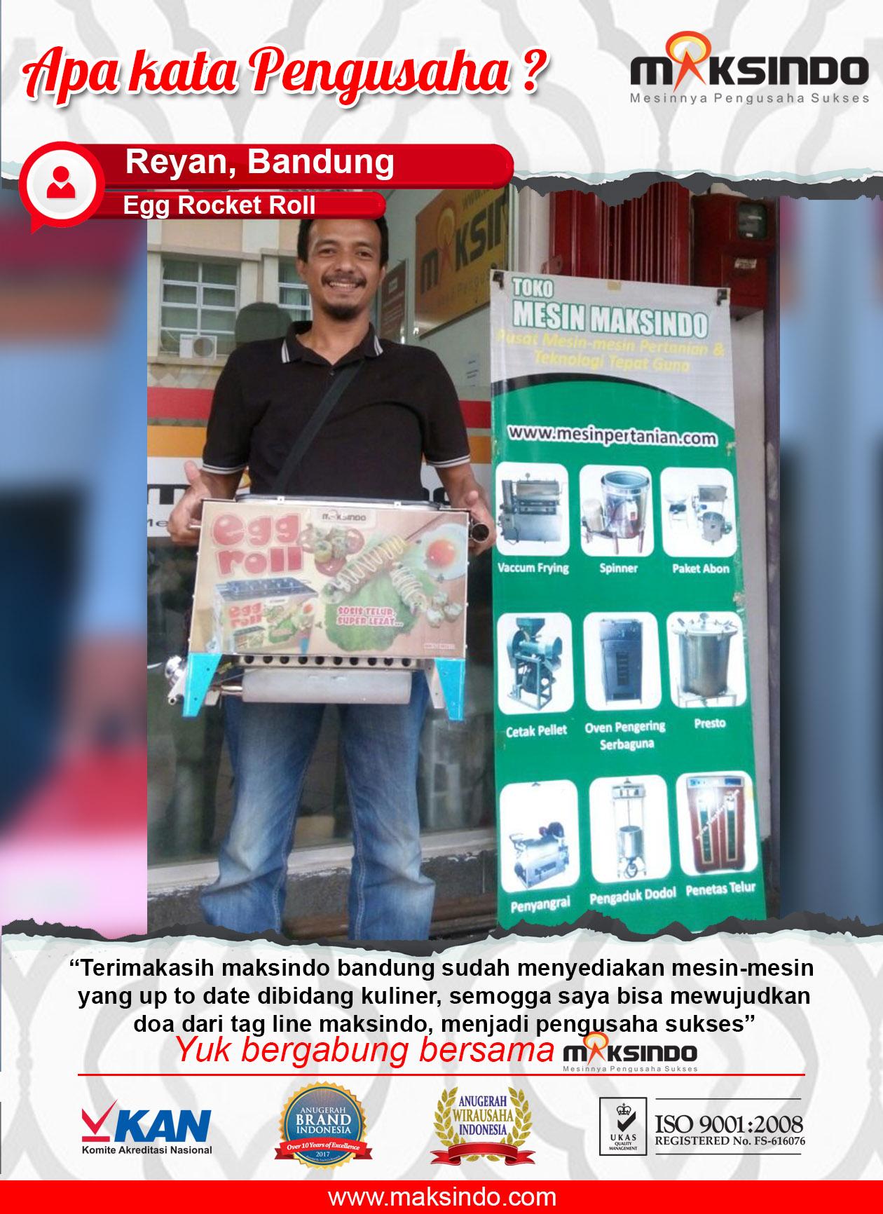 Egg Rocket Roll : Maksindo Menyediakan Mesin – Mesin Yang Up To Date Bidang Kuliner