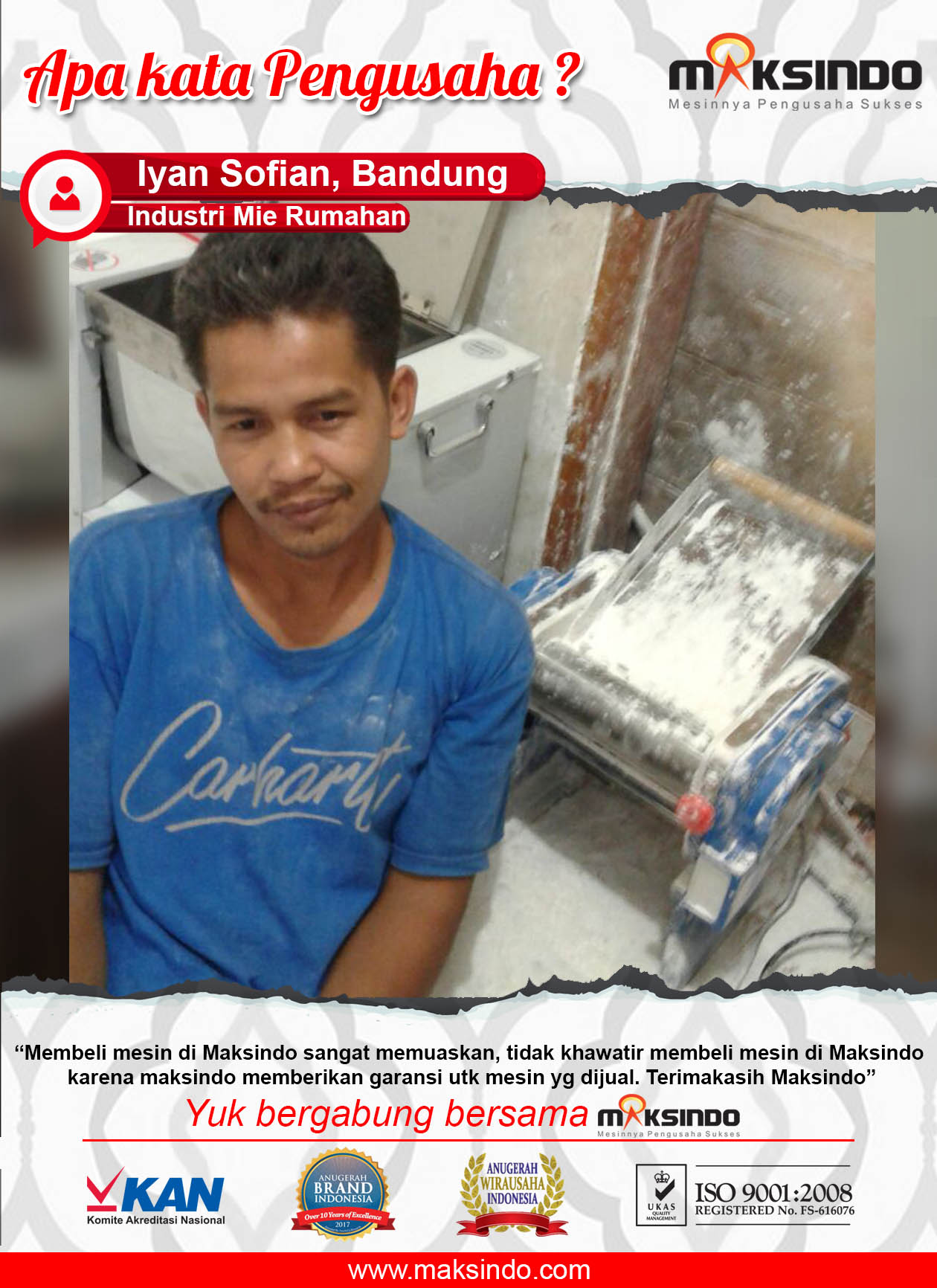 Industri Mie Rumahan : Mesin Maksindo Memang Cukup Memuaskan