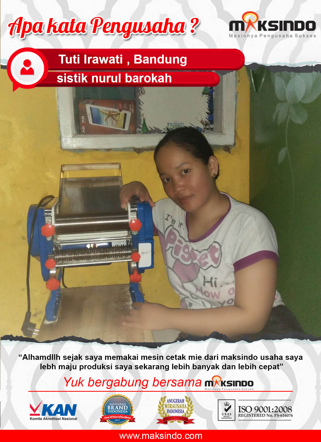 Sistik Nurul Barokah : Mesin Cetak Mie Maksindo Produksi Menjadi Lebih Maju