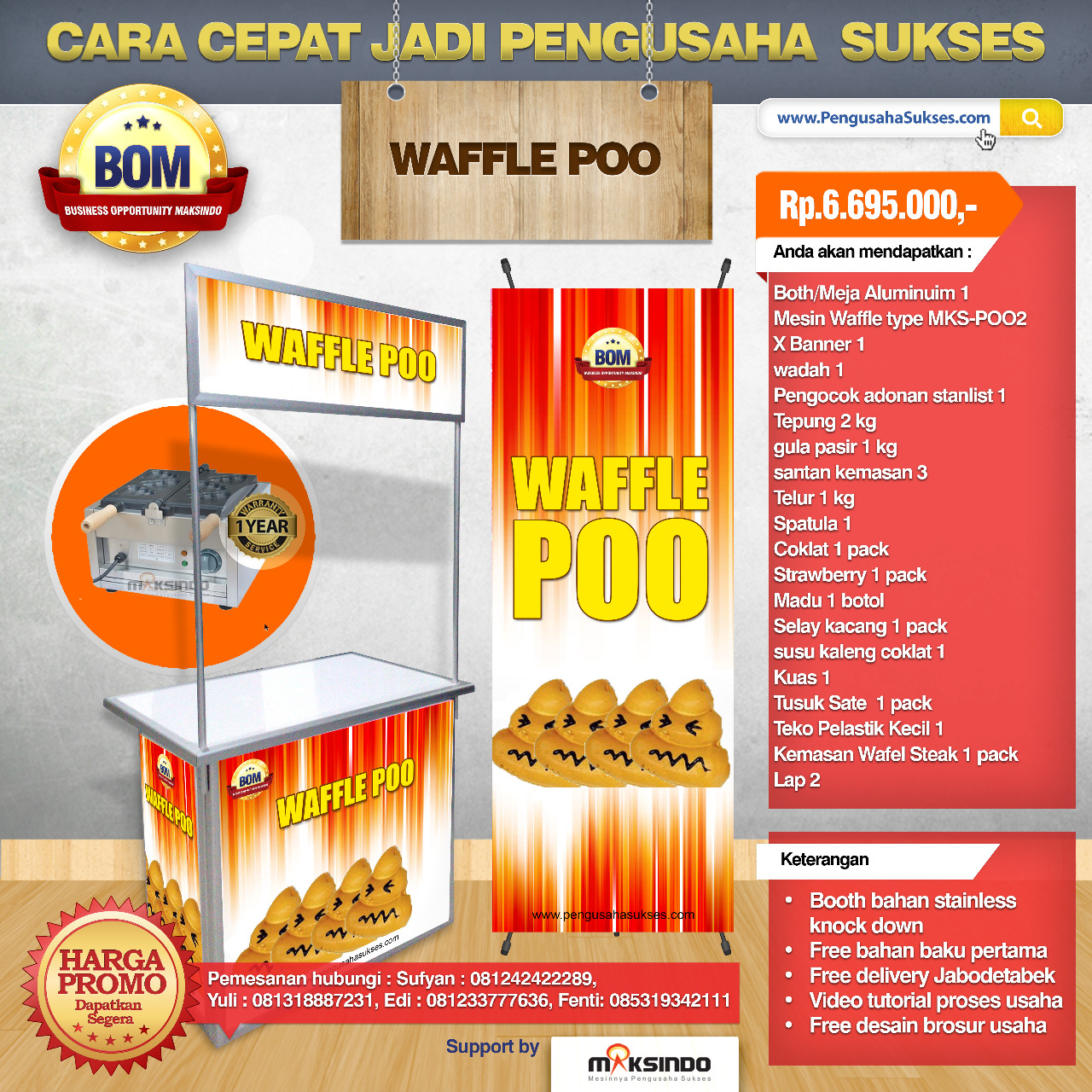 Paket Usaha Waffle Poo Program BOM