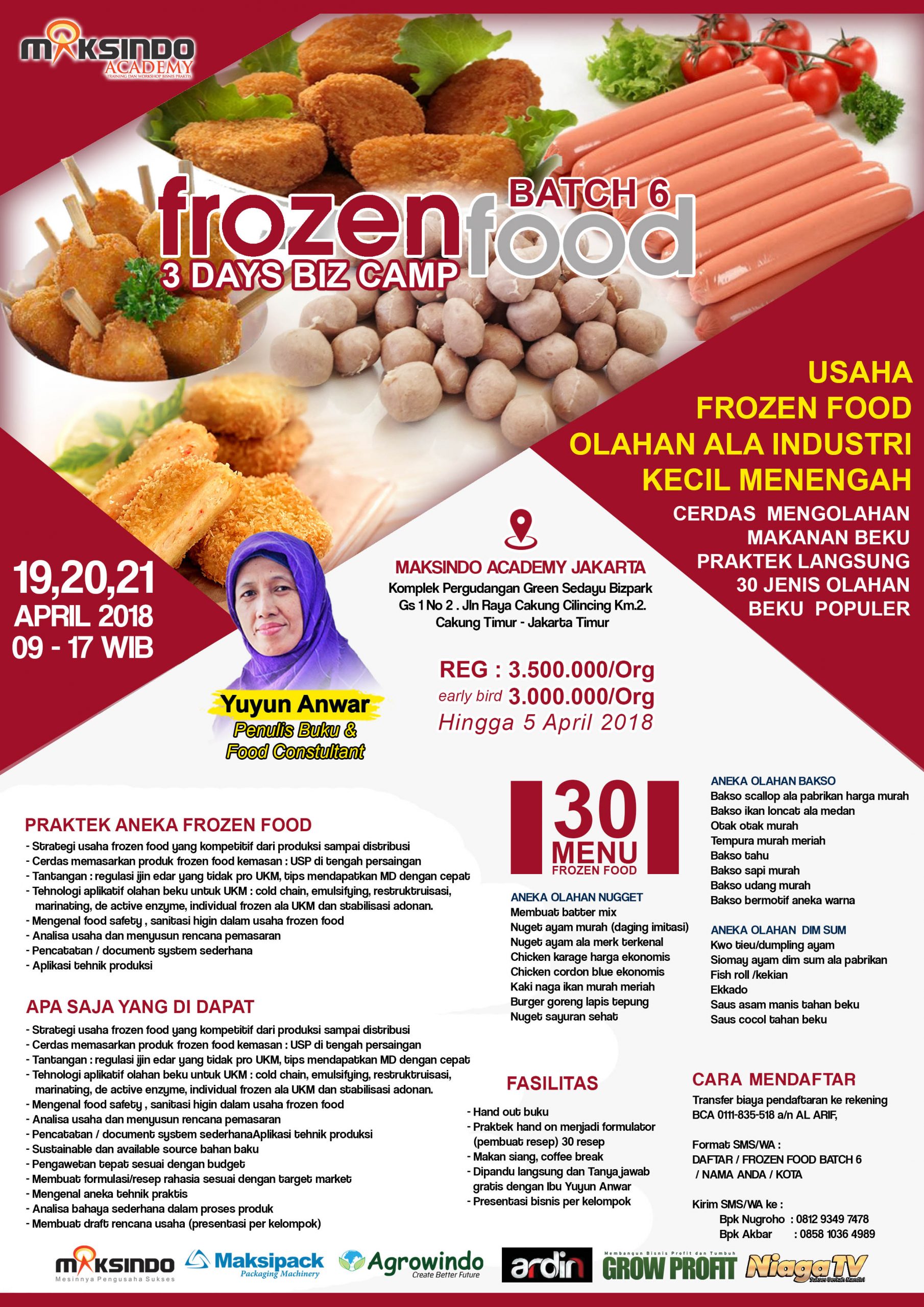 Training Usaha Frozen Food, 19-21 April 2018