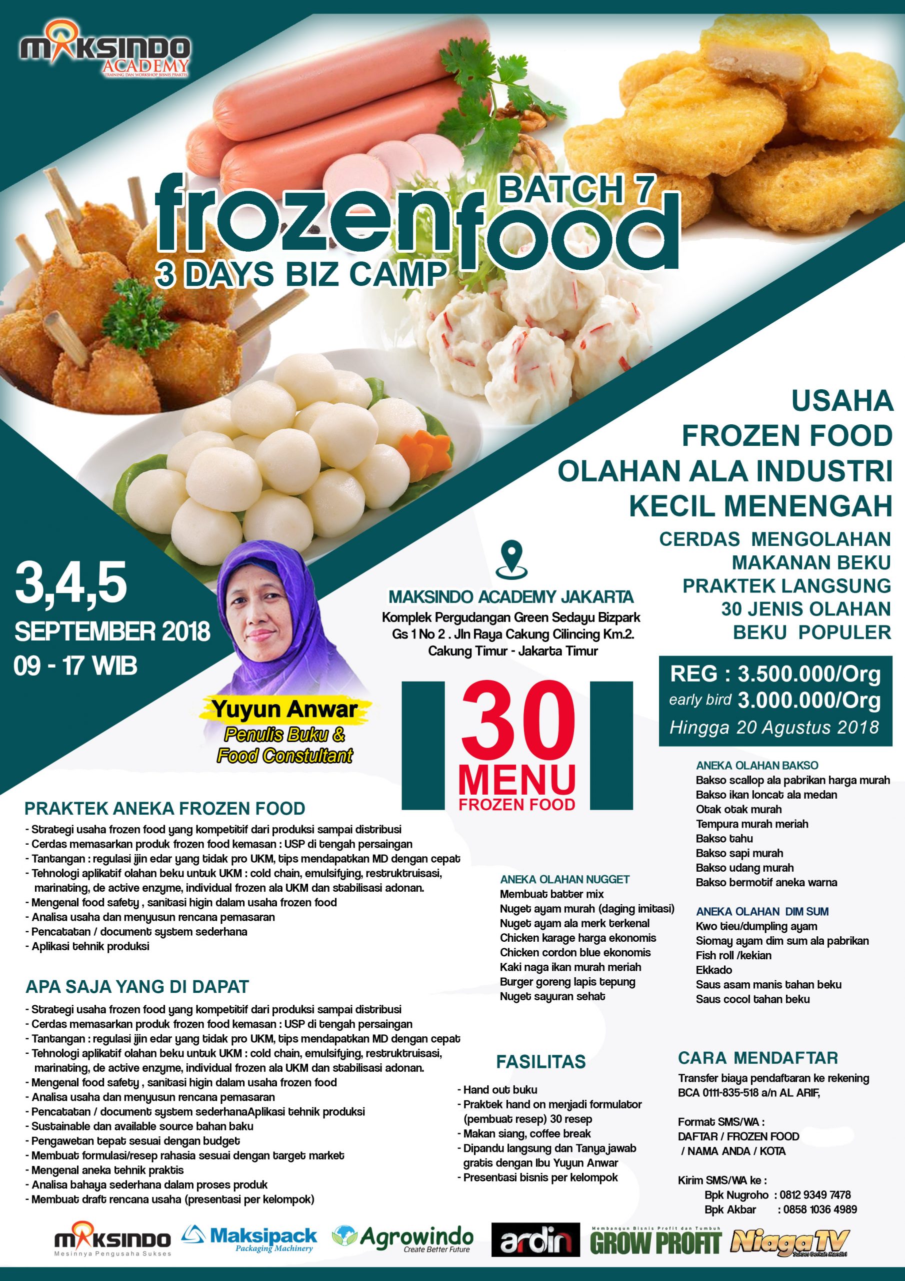 Training Usaha Frozen Food, 3 ,4, 5 September 2018