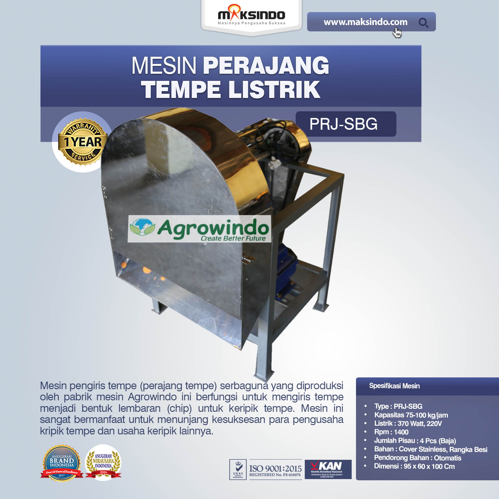 Jual Mesin Perajang Tempe Listrik PRJ-SBG di Bali Jual Mesin Perajang Tempe Listrik PRJ-SBG di Bali