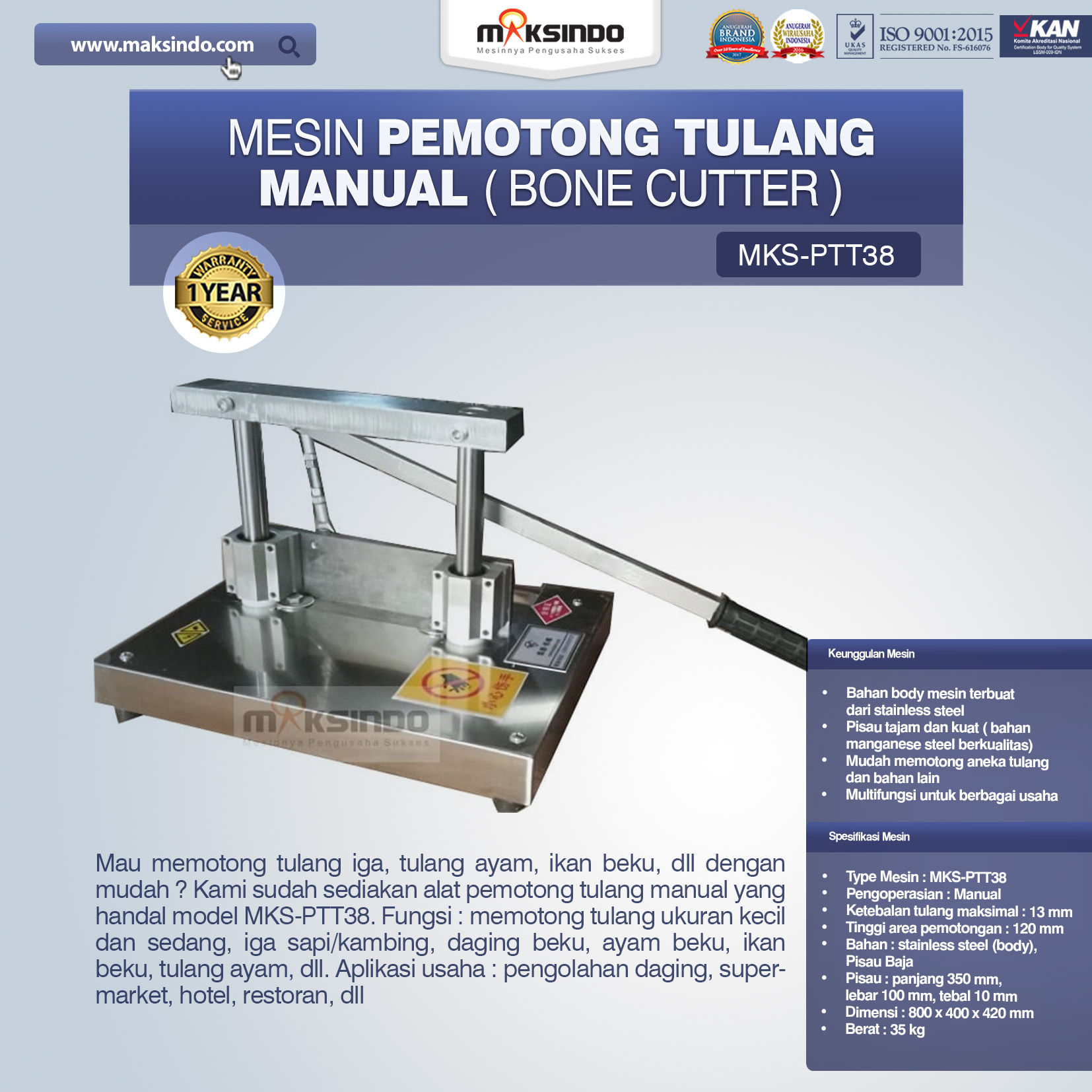 Jual Pemotong Tulang Manual (PTT38) di Bali