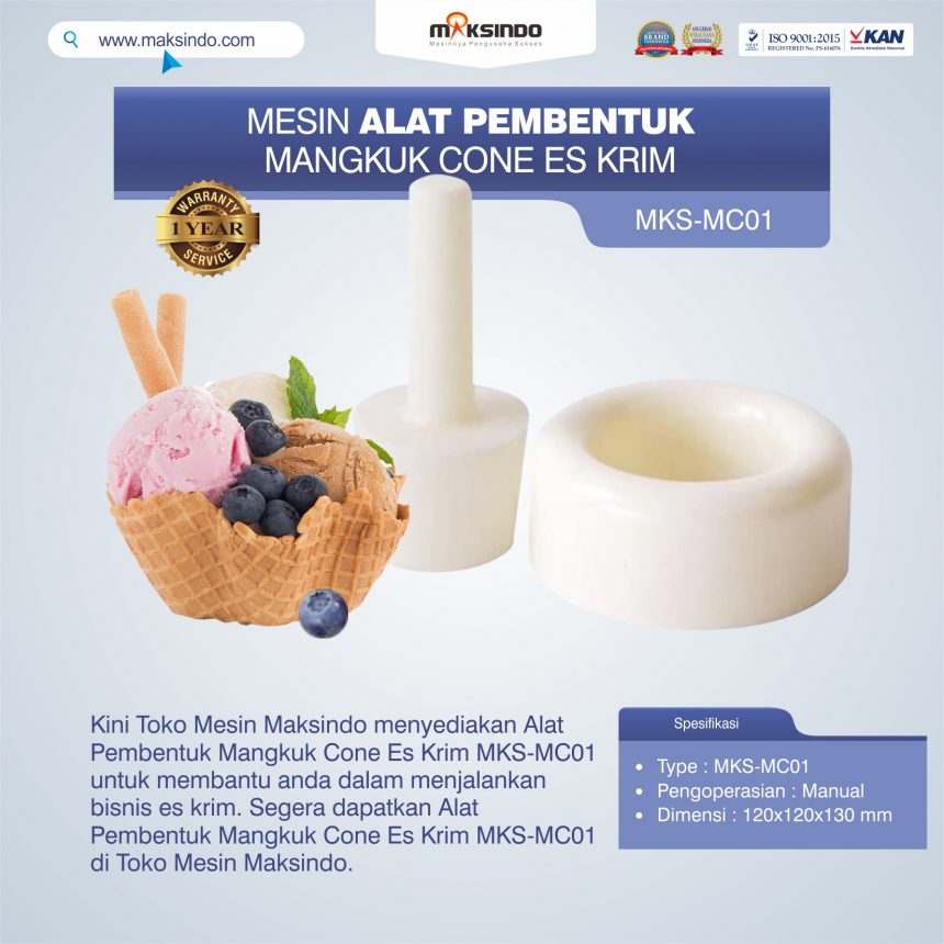 Jual Alat Pembentuk Mangkuk Cone Es Krim MKS-MC01 di Bali