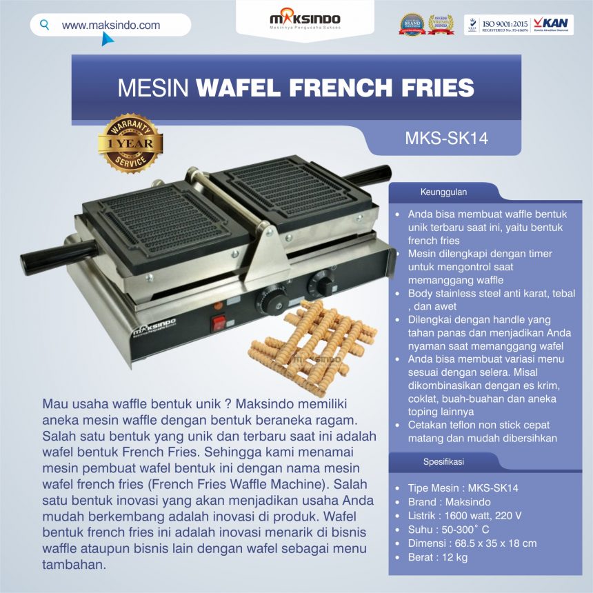 Jual Mesin Wafel French Fries MKS-SK14 Maksindo di Bali